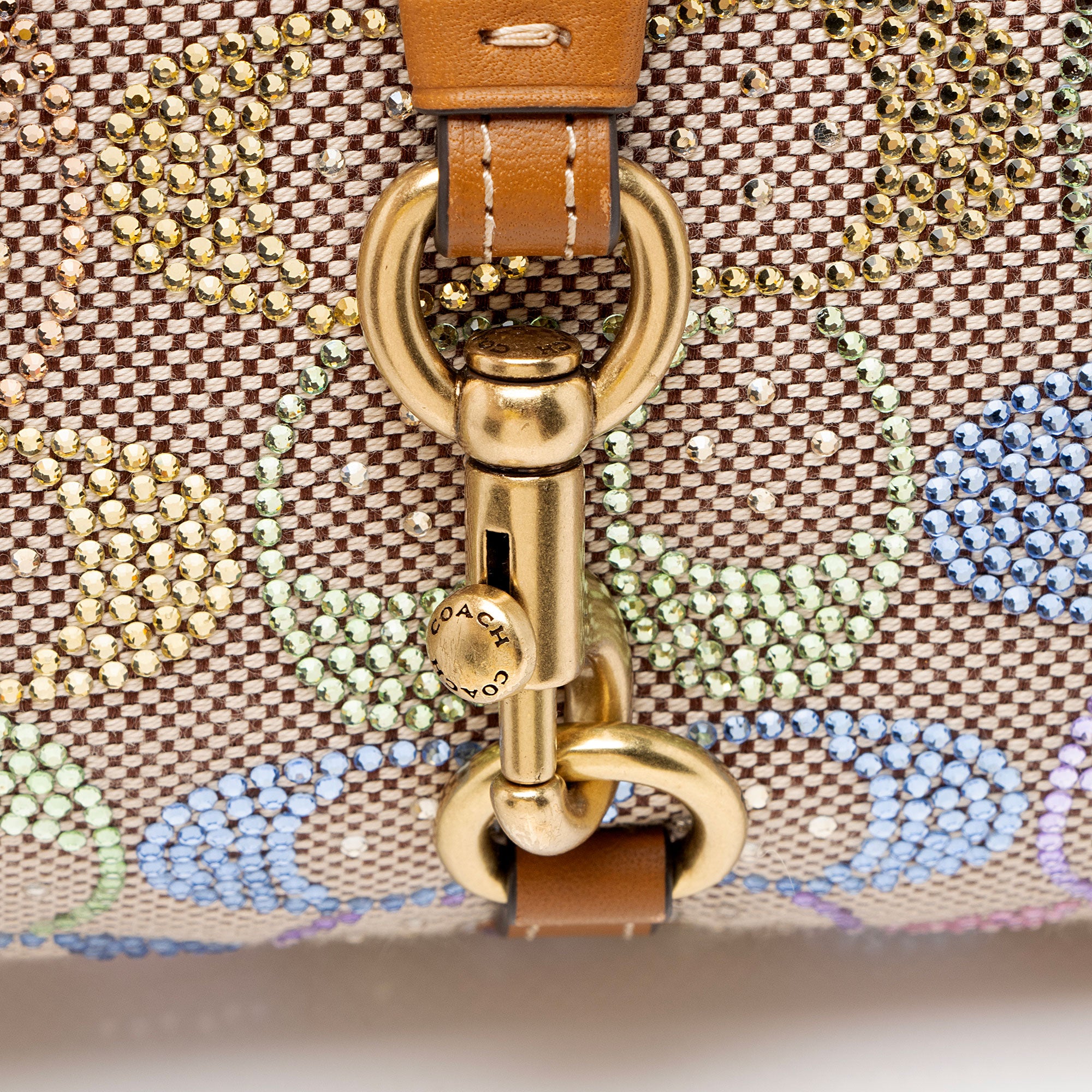 Coach Crystal Embellished CC Hamptons Hobo