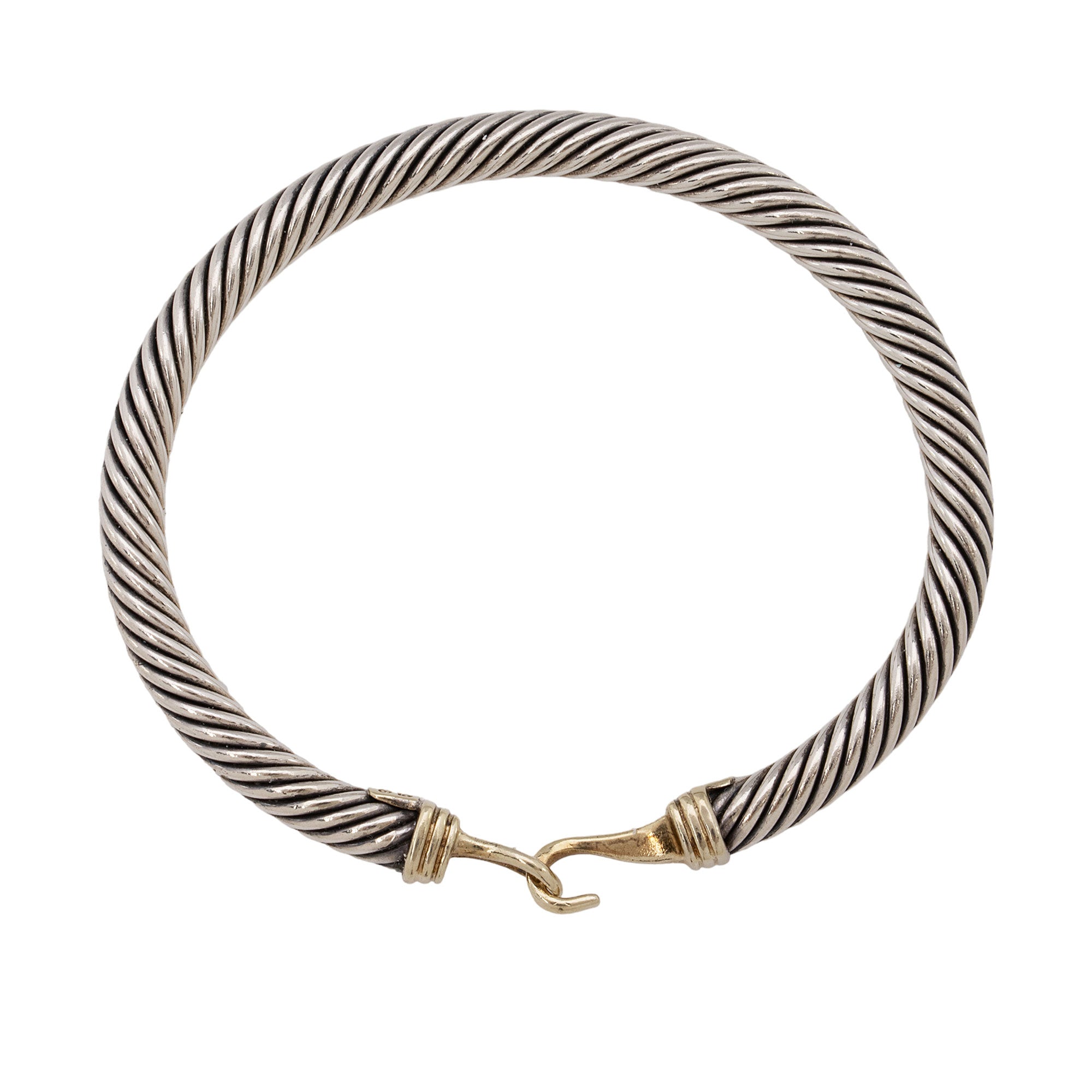 David Yurman 14k Gold Sterling Silver Cable Buckle 5mm Bracelet (SHF-IvjLj5)