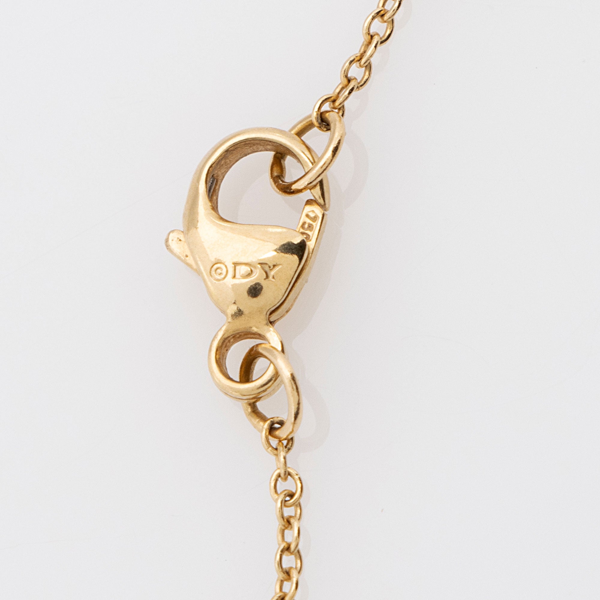 David Yurman 18k Gold Diamond Initial G Necklace