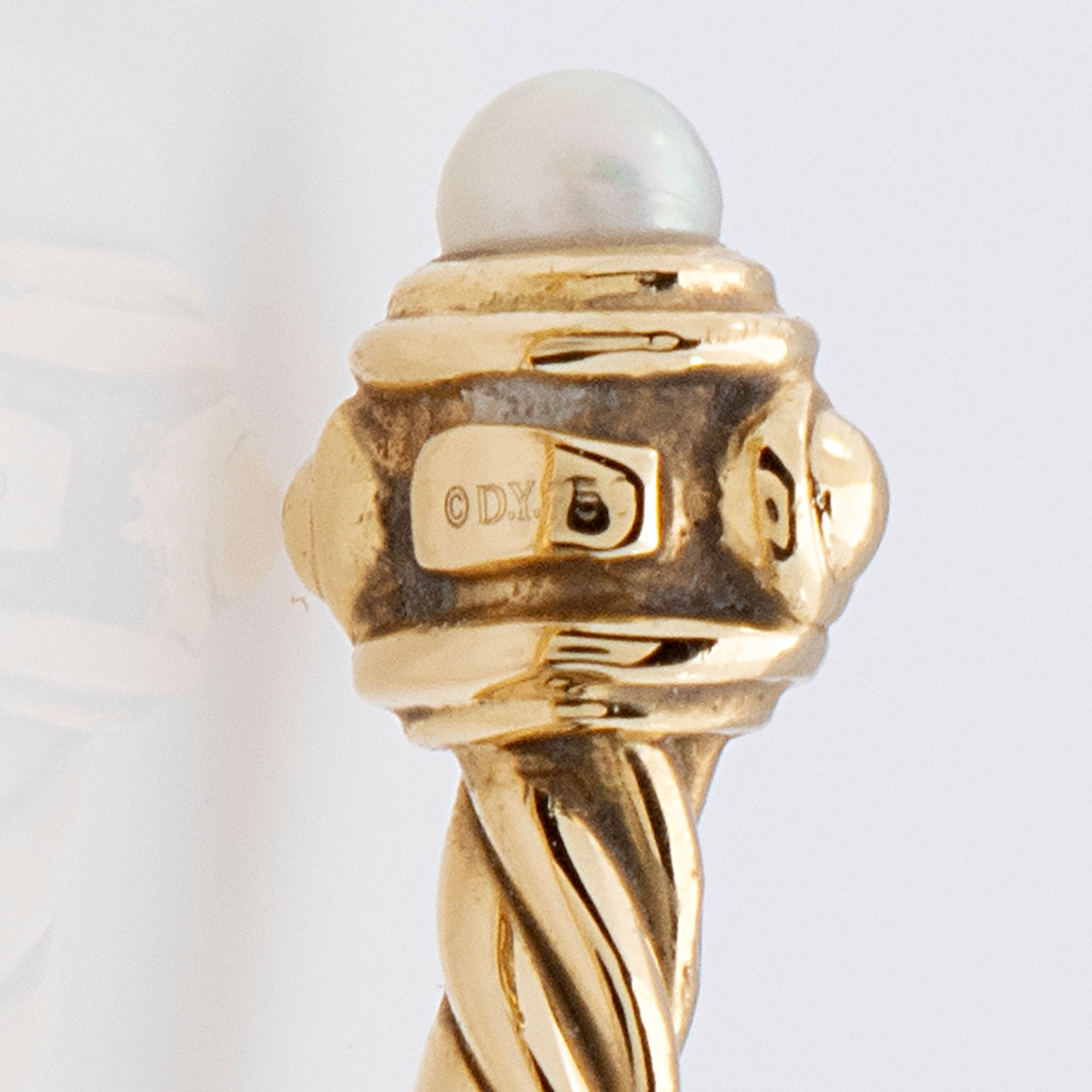 David Yurman 18k Gold Diamond Pearl Renaissance Ring - Size 7 (SHF-u9fLVz)