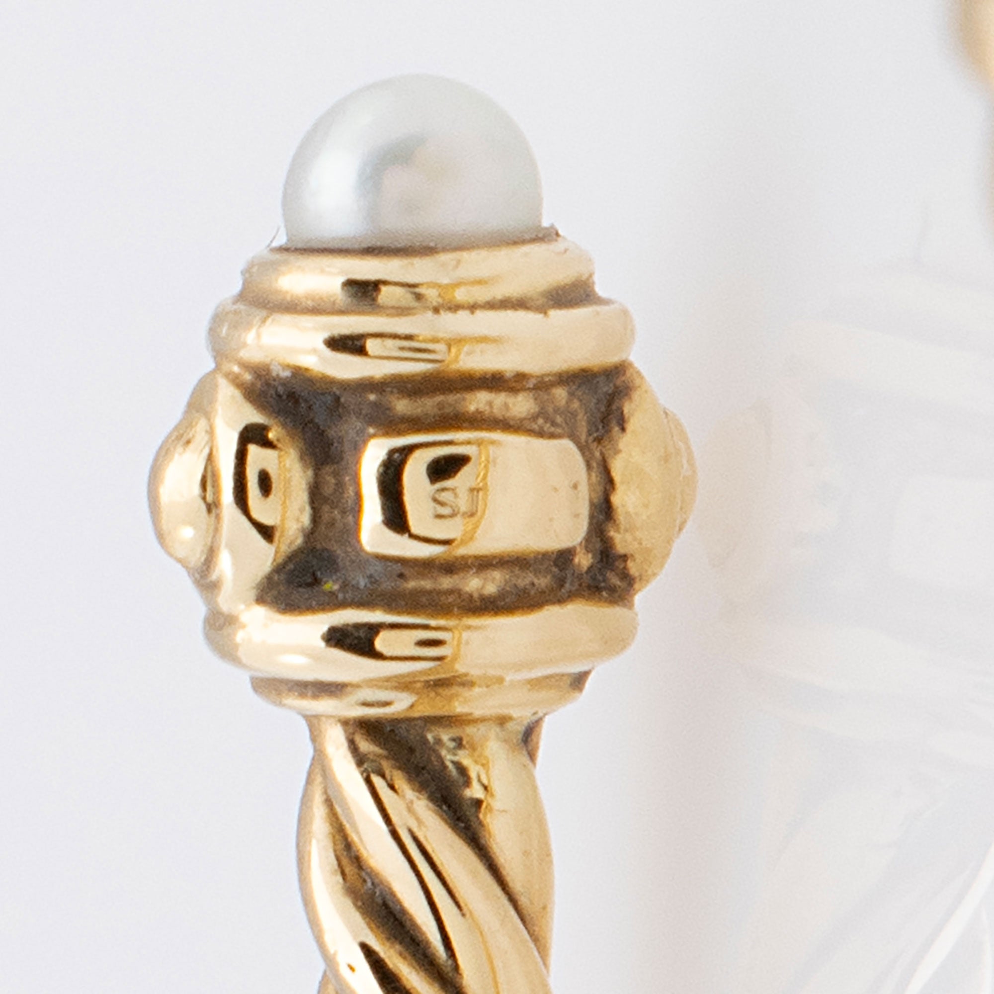 David Yurman 18k Gold Diamond Pearl Renaissance Ring - Size 7 (SHF-u9fLVz)