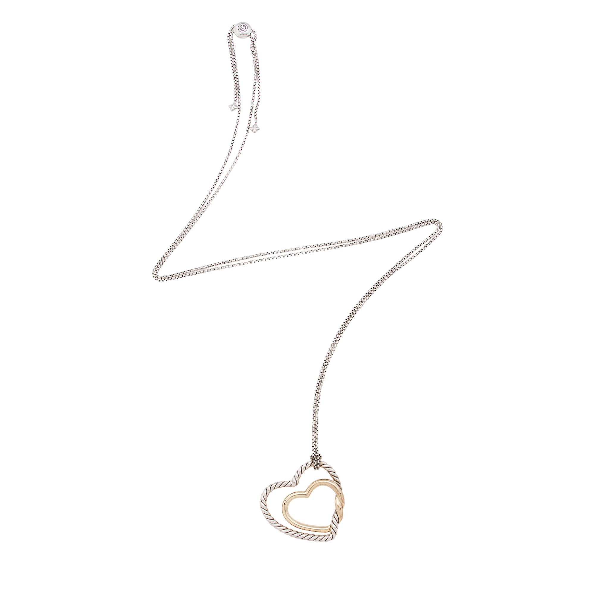 David Yurman 18k Gold Sterling Silver Continuance Heart Necklace (SHF-9U1JjQ)