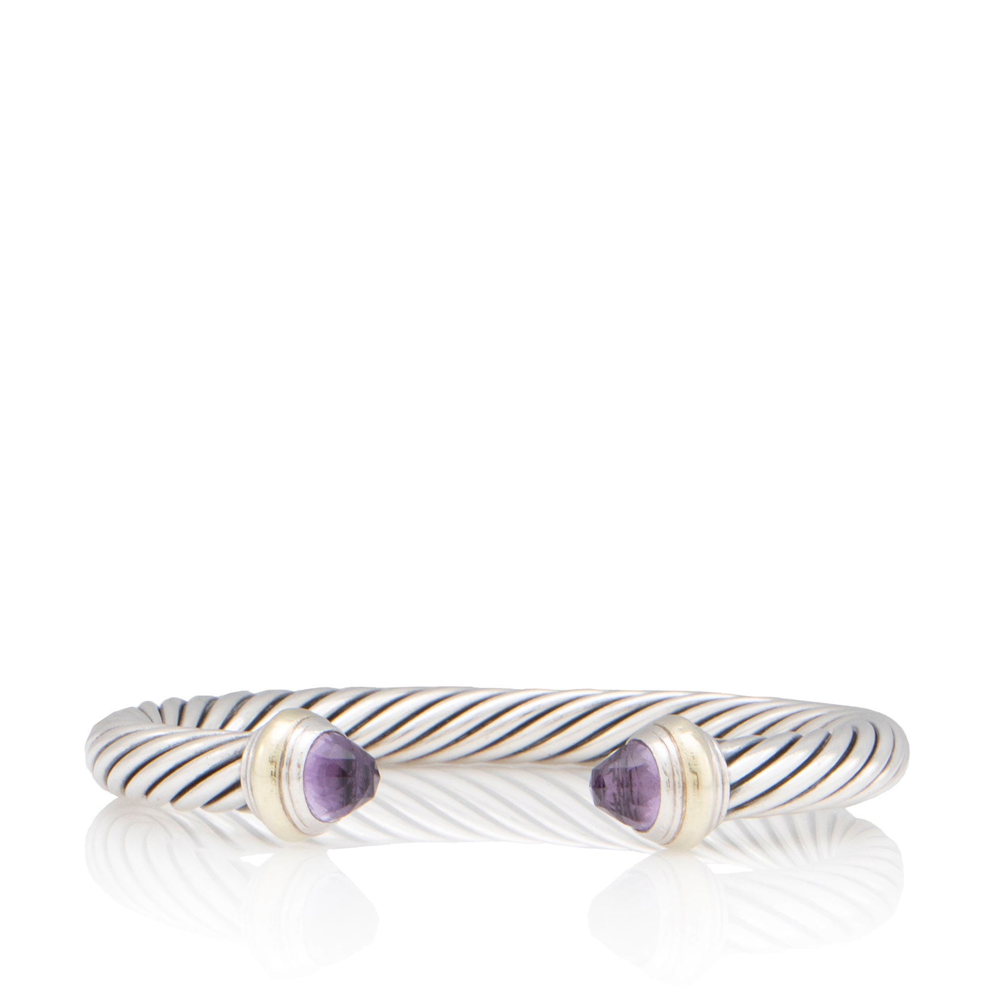 David Yurman Sterling Silver 14k Gold Amethyst Cable Classics 7mm Cuff (SHF-d8F7tP)