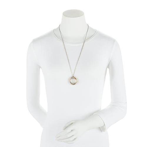 David Yurman Sterling Silver 14k Gold Crossover Pendant Necklace (SHF-2Ma5bS)