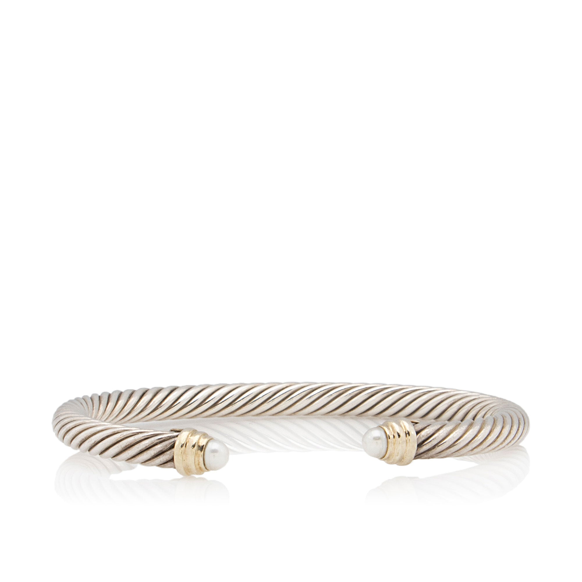 David Yurman Sterling Silver 14k Gold Pearl Cable Classics 5mm Bracelet (SHF-Ve1Lcg)