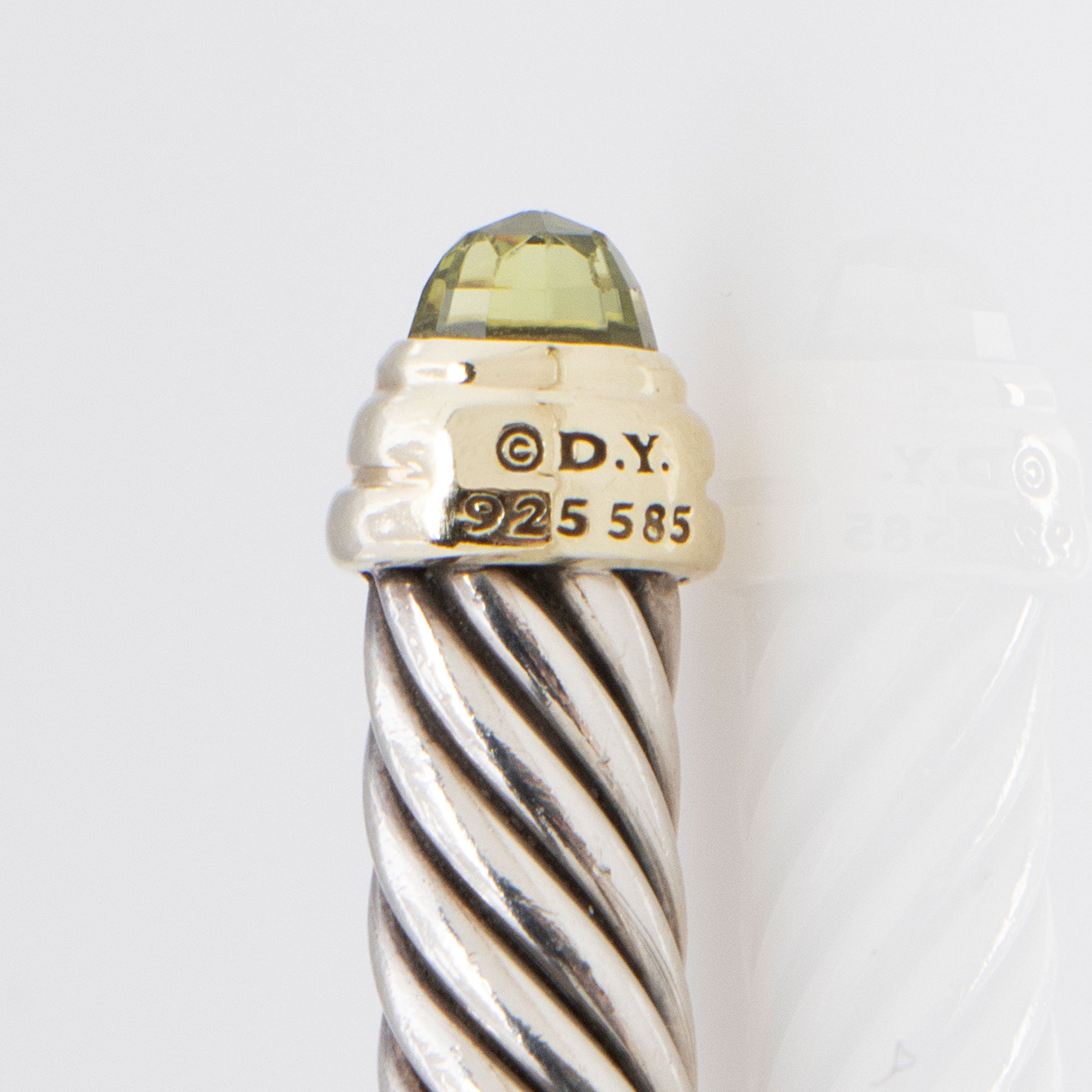 David Yurman Sterling Silver 14k Gold Peridot Cable Classics 5mm Bracelet (SHF-LNwwvy)