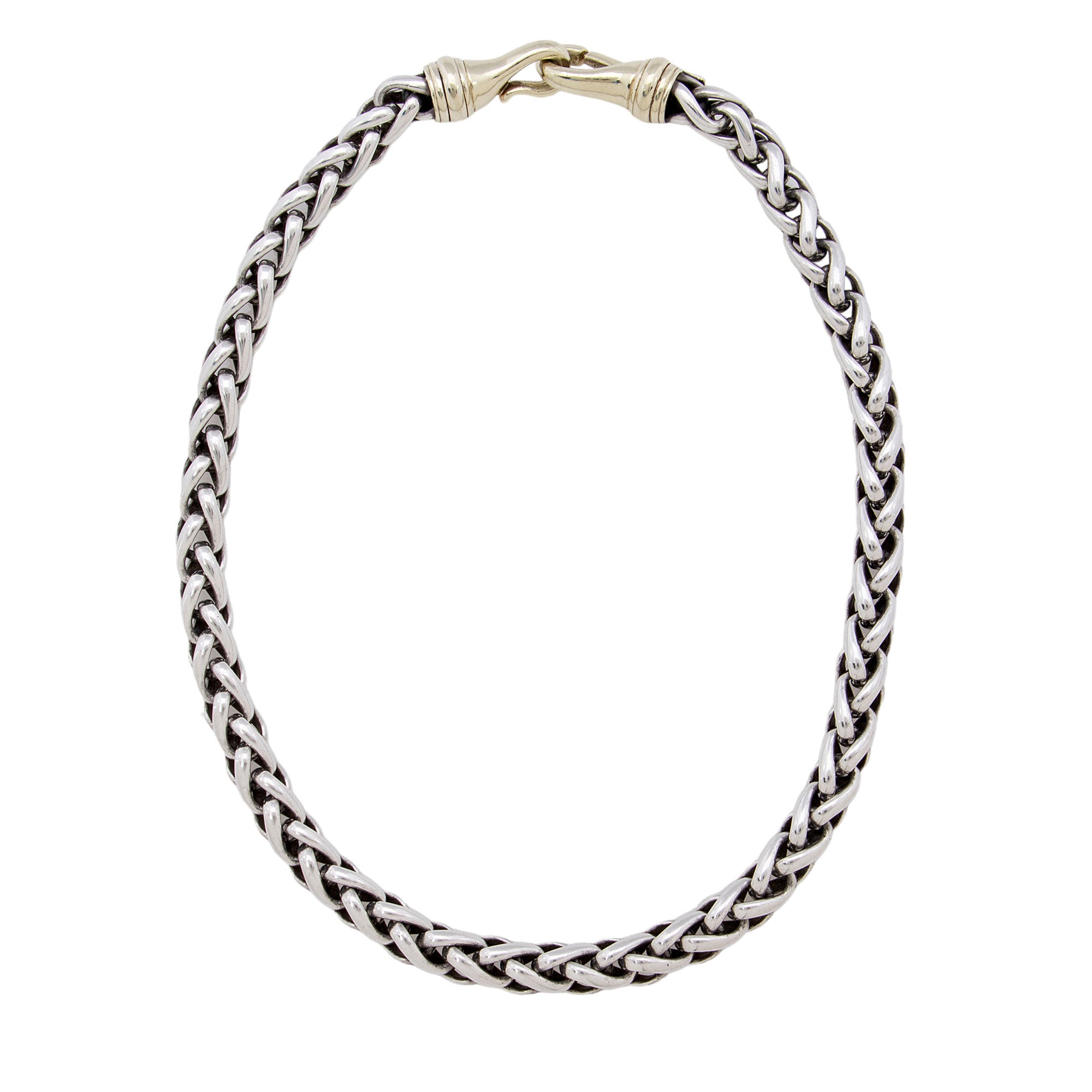 David Yurman Sterling Silver 14k Gold Wheat Chain Necklace (SHF-IXWGrJ)