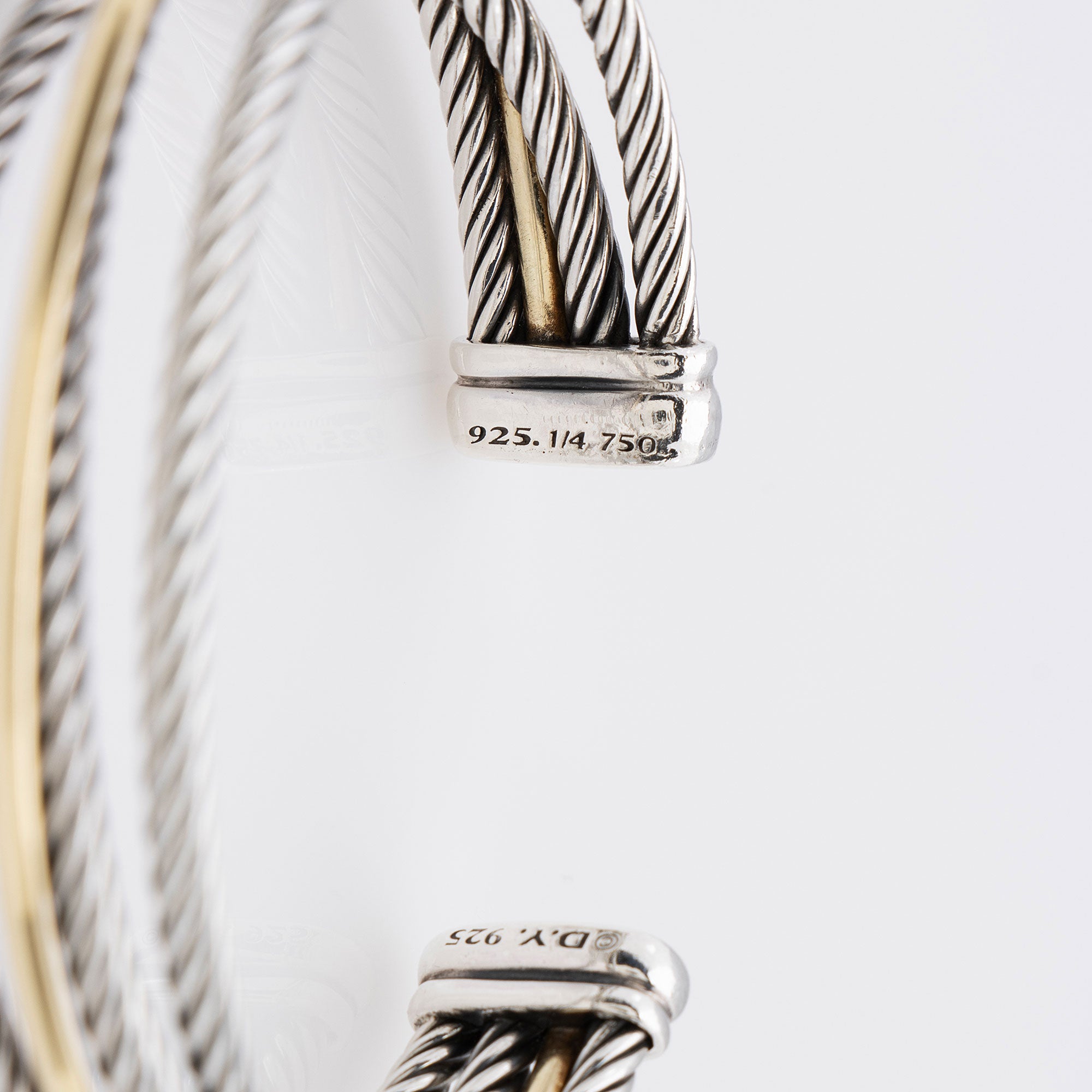 David Yurman Sterling Silver 18k Gold 16mm Crossover Cuff (SHF-ZkA1uG)
