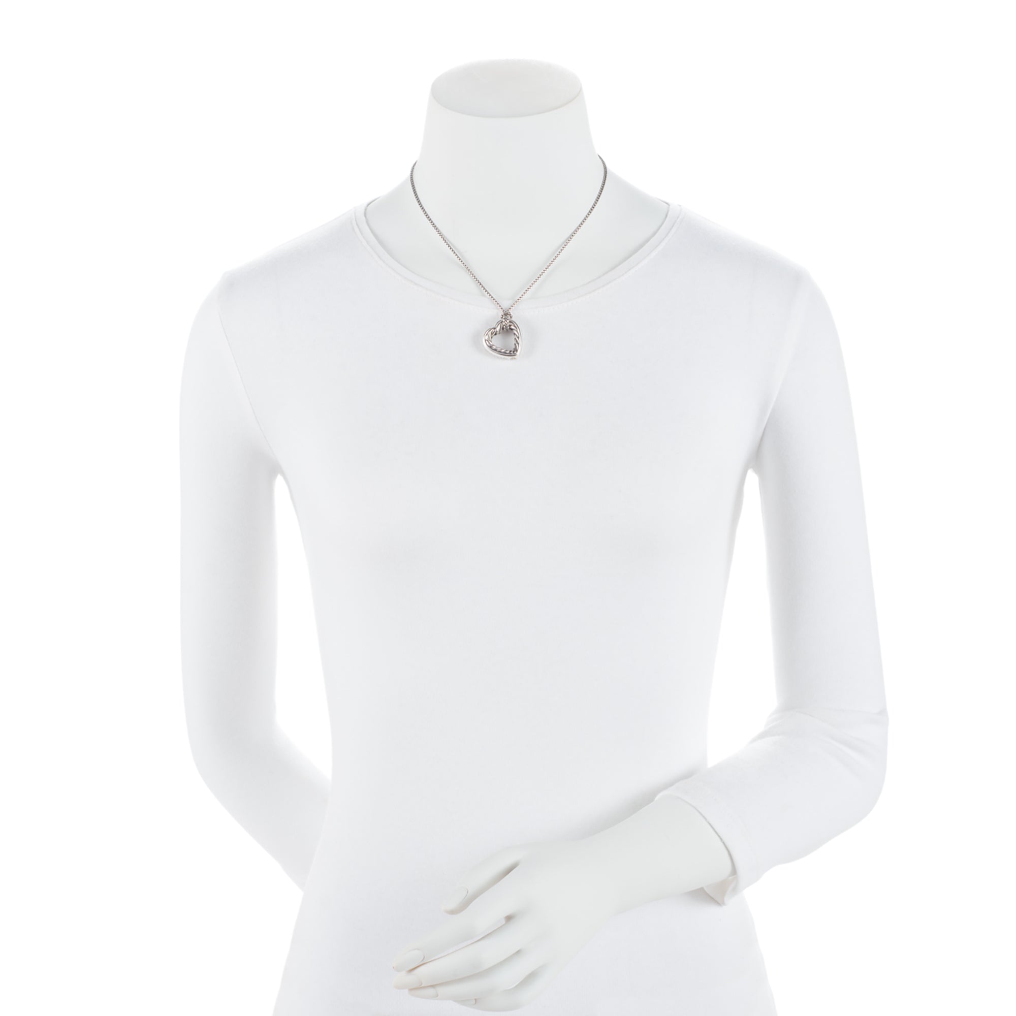 David Yurman Sterling Silver 18k Gold Cable Heart Necklace (SHF-tmpcNn)