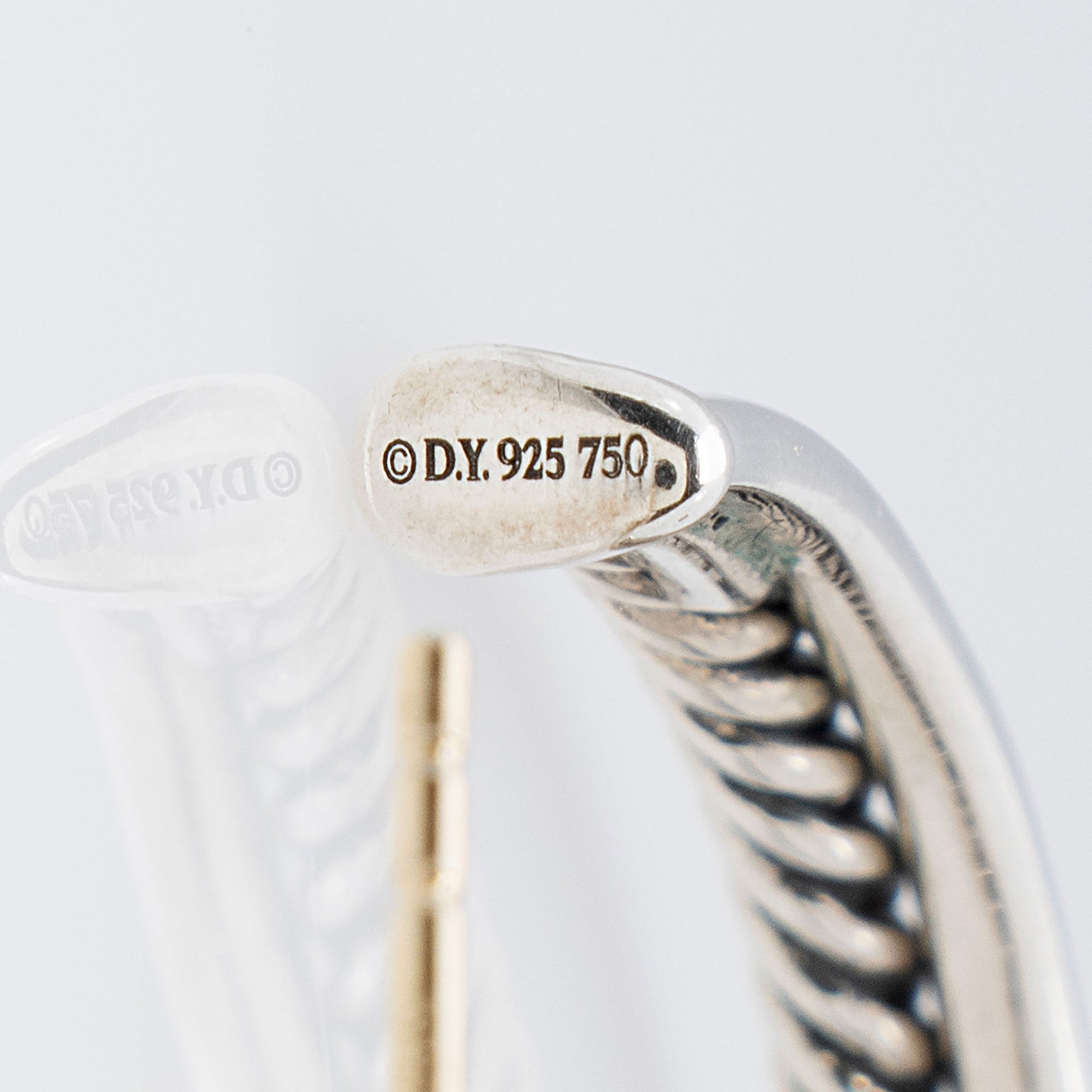 David Yurman Sterling Silver 18k Gold Crossover Hoop Earrings (SHF-opxd5V)