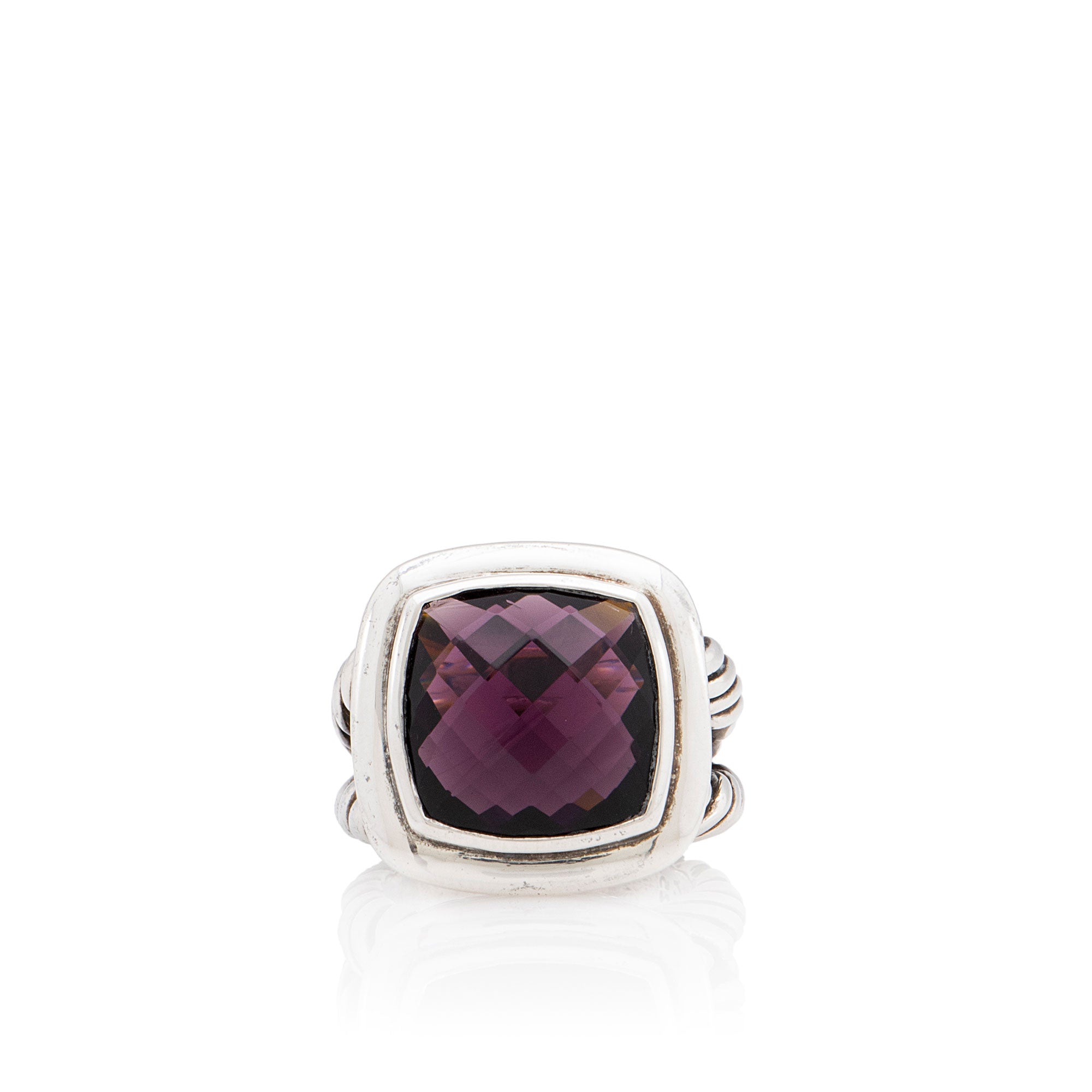 David Yurman Sterling Silver Amethyst Albion 14mm Ring - Size 6 1/2