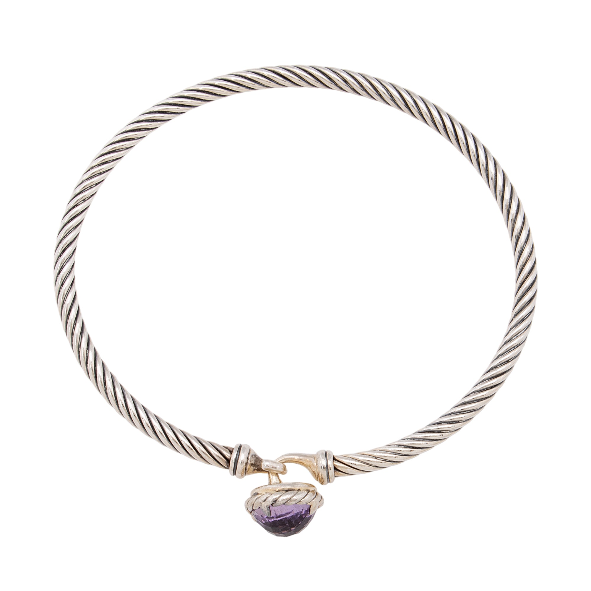 David Yurman Sterling Silver Amethyst Petite Chatelaine Cable 3mm Bracelet (SHF-gQrhyZ)