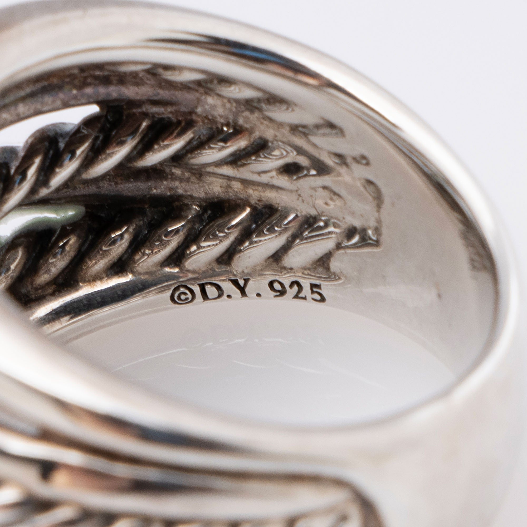 David Yurman Sterling Silver Crossover Wide Ring - Size 8