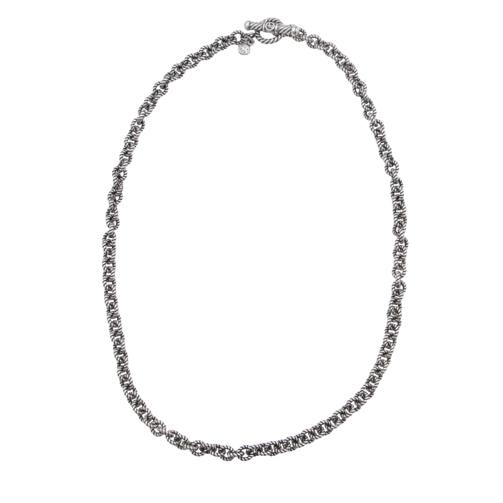 David Yurman Sterling Silver Cable Link Toggle Necklace (SHF-UpCja9)
