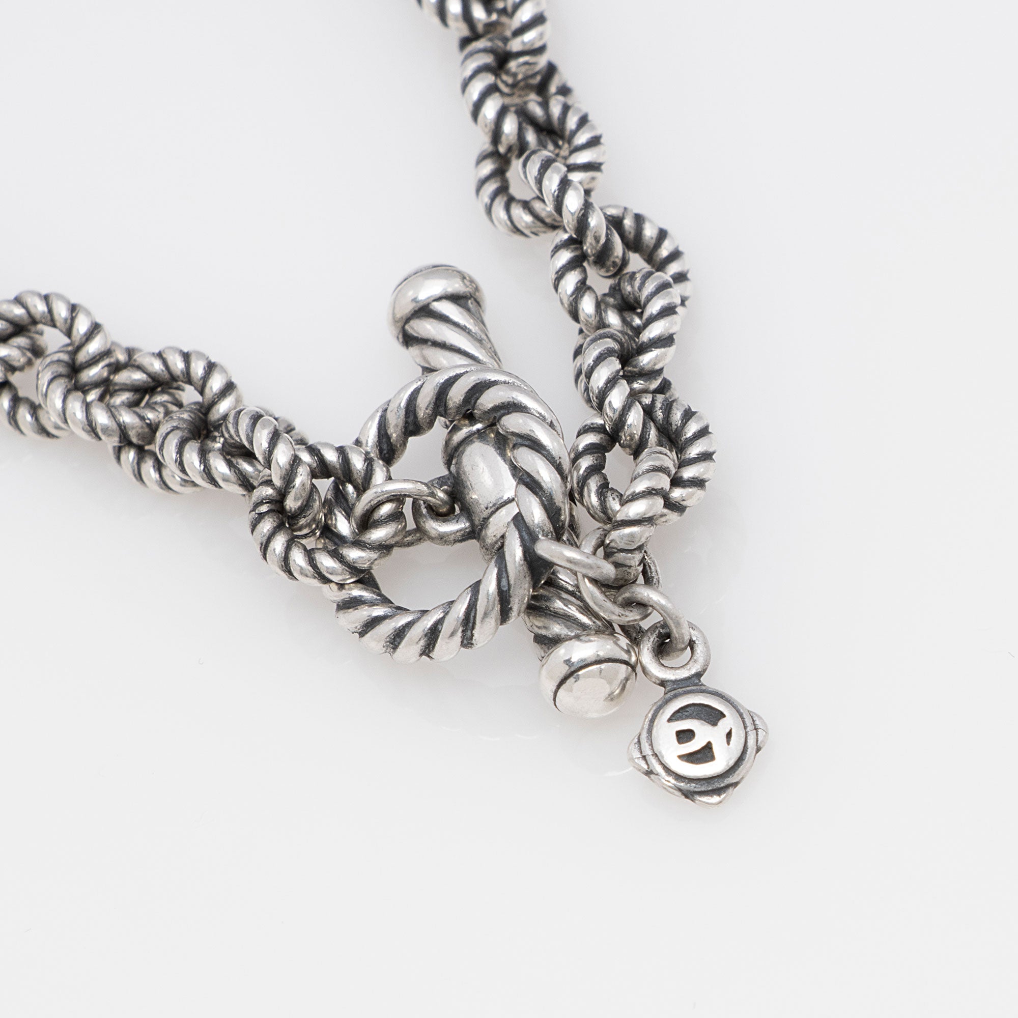 David Yurman Sterling Silver Cable Link Toggle Necklace (SHF-UpCja9)