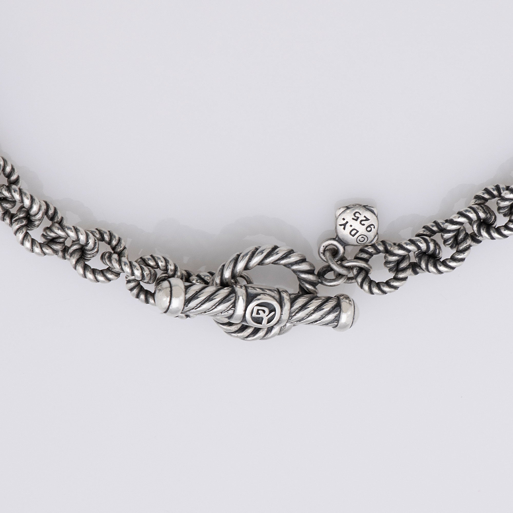 David Yurman Sterling Silver Cable Link Toggle Necklace (SHF-UpCja9)