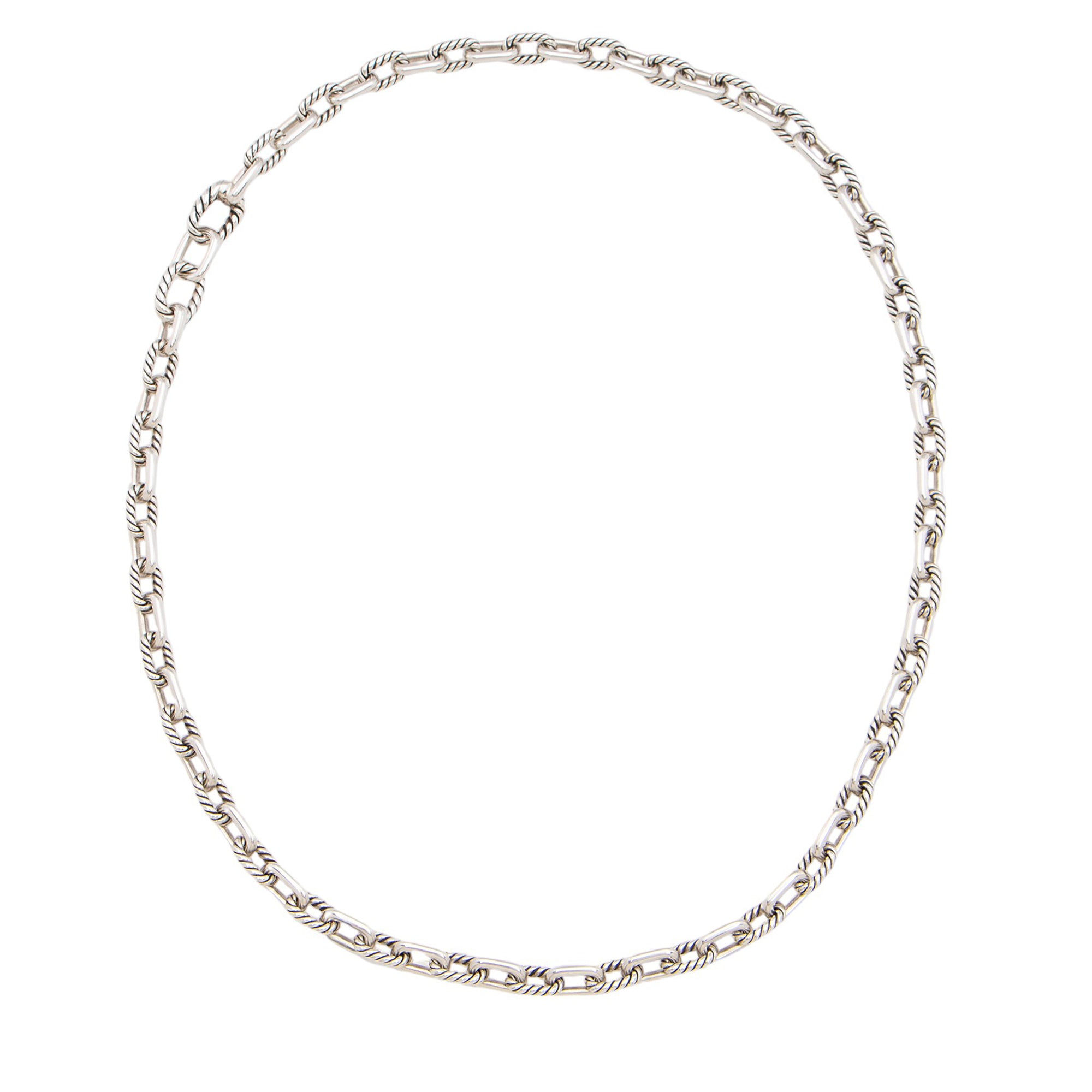 David Yurman Sterling Silver DY Madison 8.5mm Link Necklace (SHF-1d1Ted)