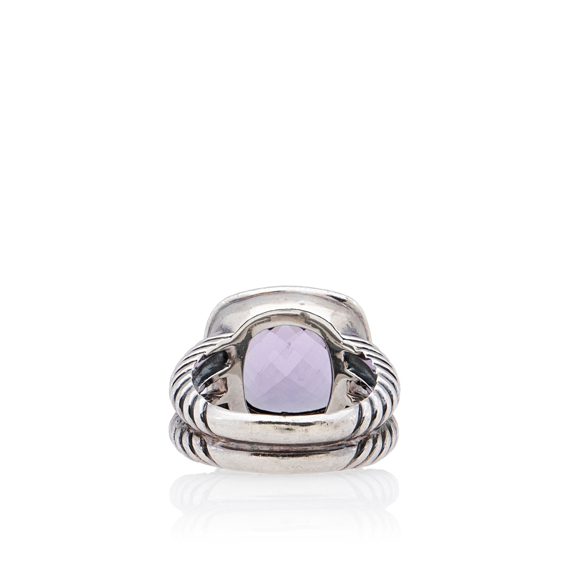 David Yurman Sterling Silver Diamond Amethyst 7mm Petite Albion Ring - Size 6 (SHF-UCWJax)