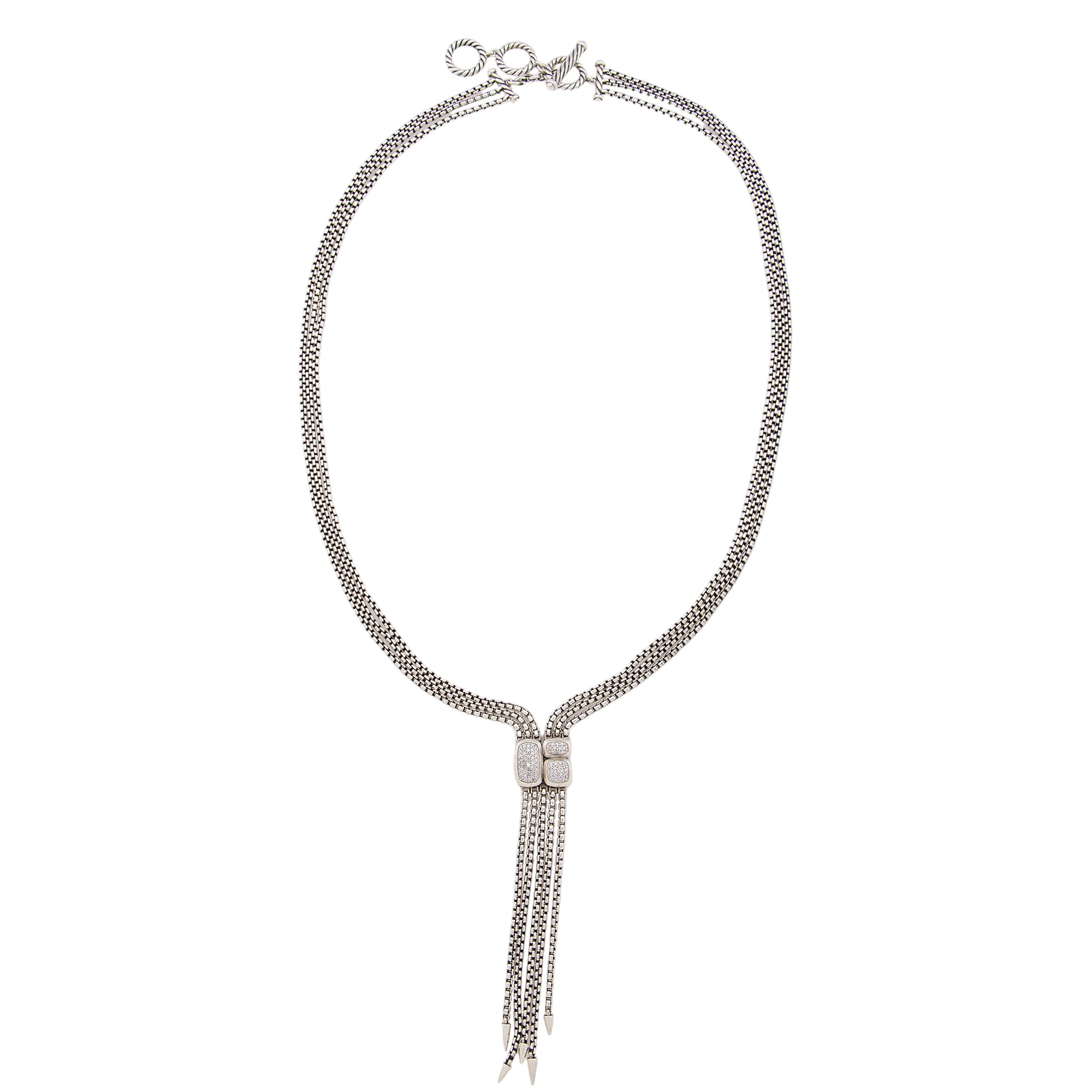 David Yurman Sterling Silver Diamond Confetti Necklace (SHF-MrNyuU)