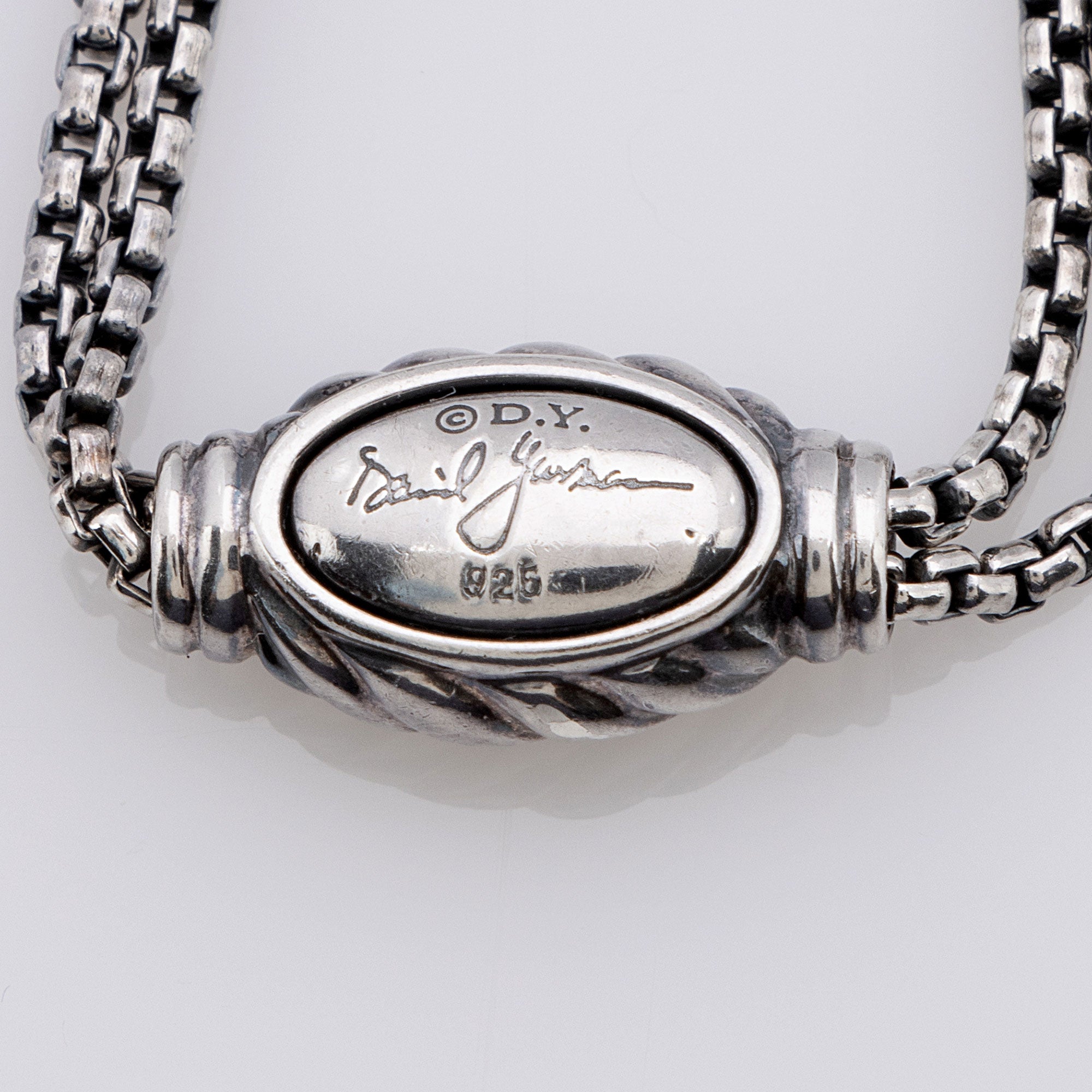 David Yurman Sterling Silver Diamond Crossover Pendant Necklace (SHF-IrRpxa)