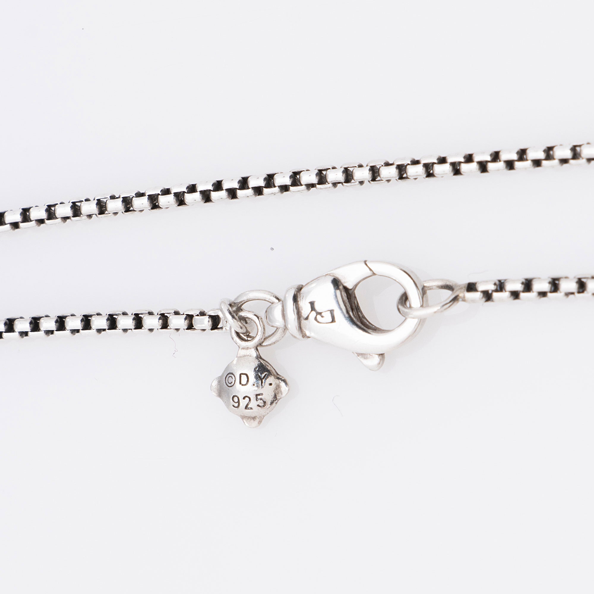 David Yurman Sterling Silver Diamond Initial Charm Necklace