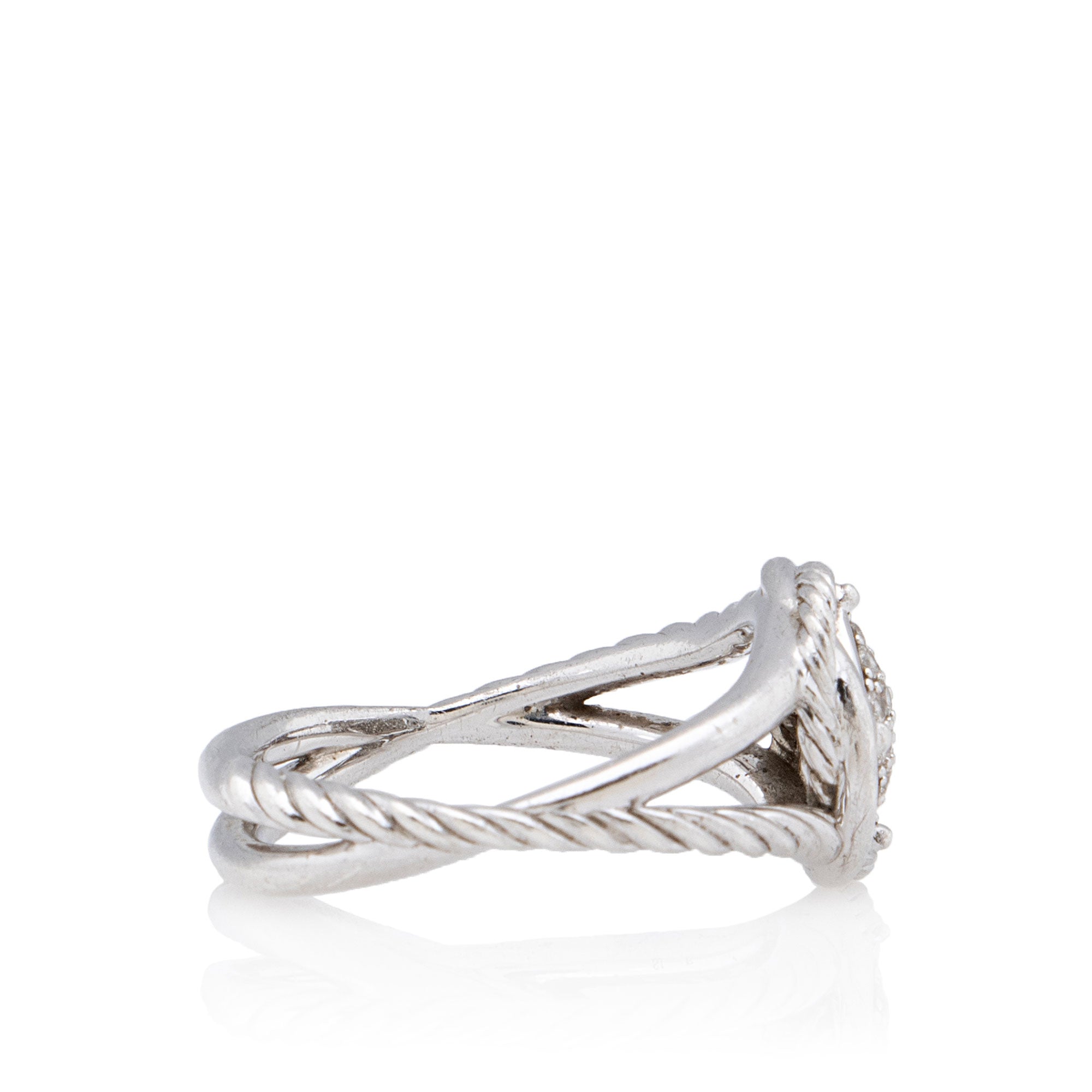 David Yurman Sterling Silver Pave Diamond 7mm Infinity Ring - Size 8 (SHF-CIfgAA)