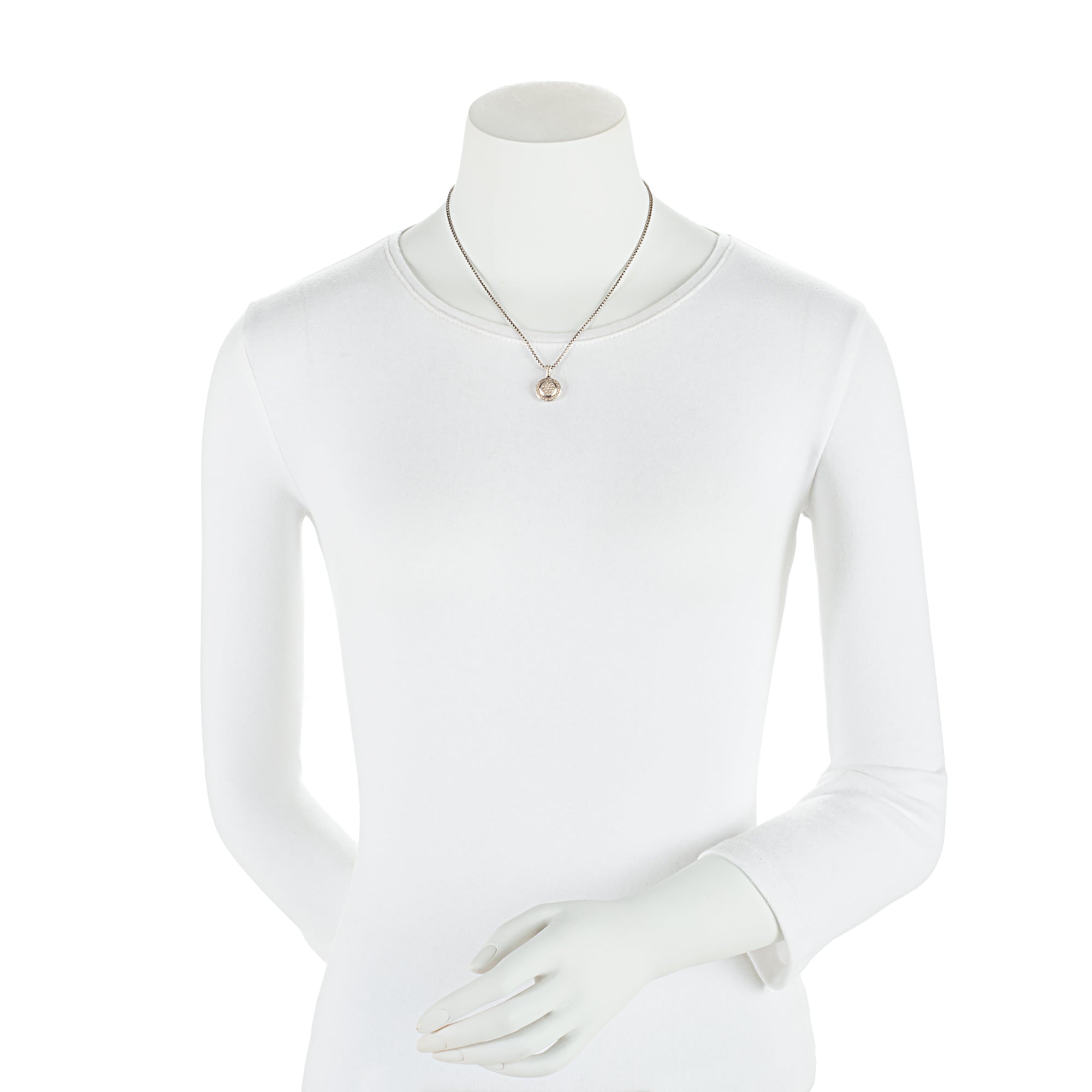 David Yurman Sterling Silver Pave Diamond Cerise Pendant Necklace (SHF-tZa7O4)