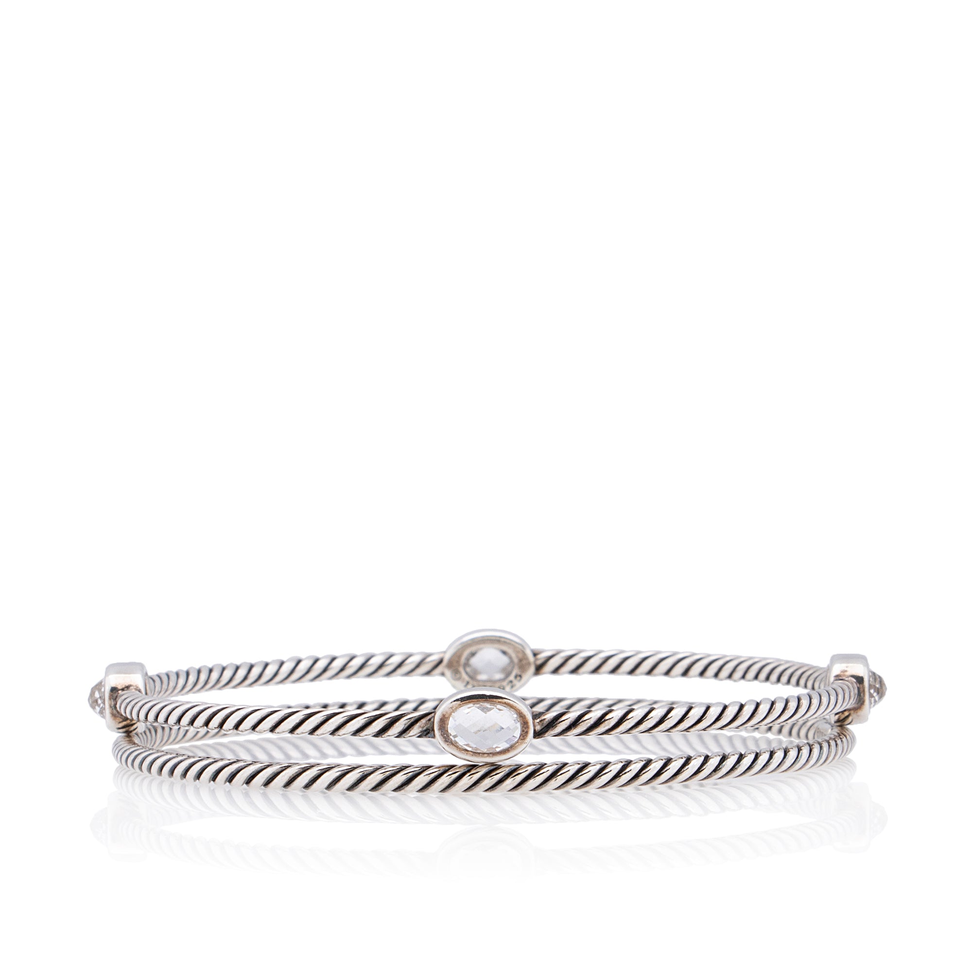 David Yurman Sterling Silver Quartz Classics Four Station Bangle Bracelet Set (SHF-WKwdok)