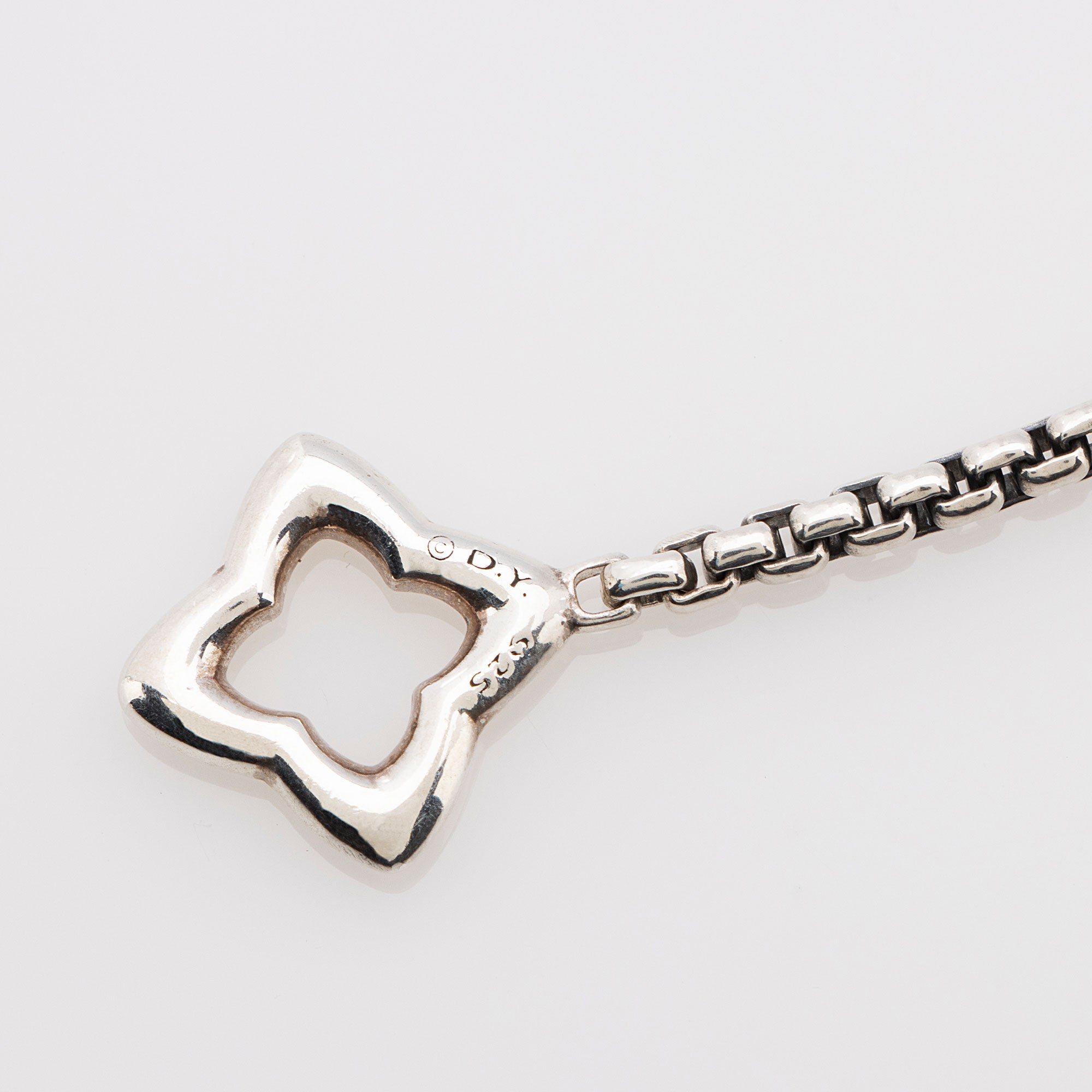 David Yurman Sterling Silver Quatrefoil Chain 25mm Necklace (SHF-eR2vDz)