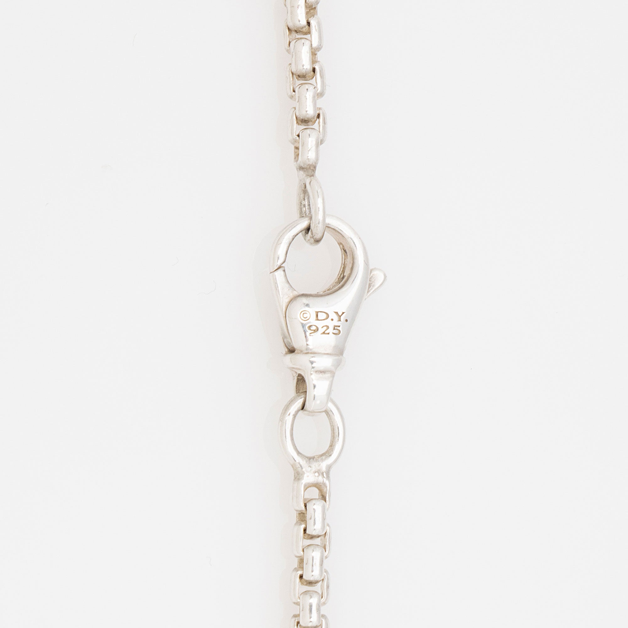 David Yurman Sterling Silver White Topaz Diamond 11mm Albion Pendant Necklace (SHF-gj1oEs)