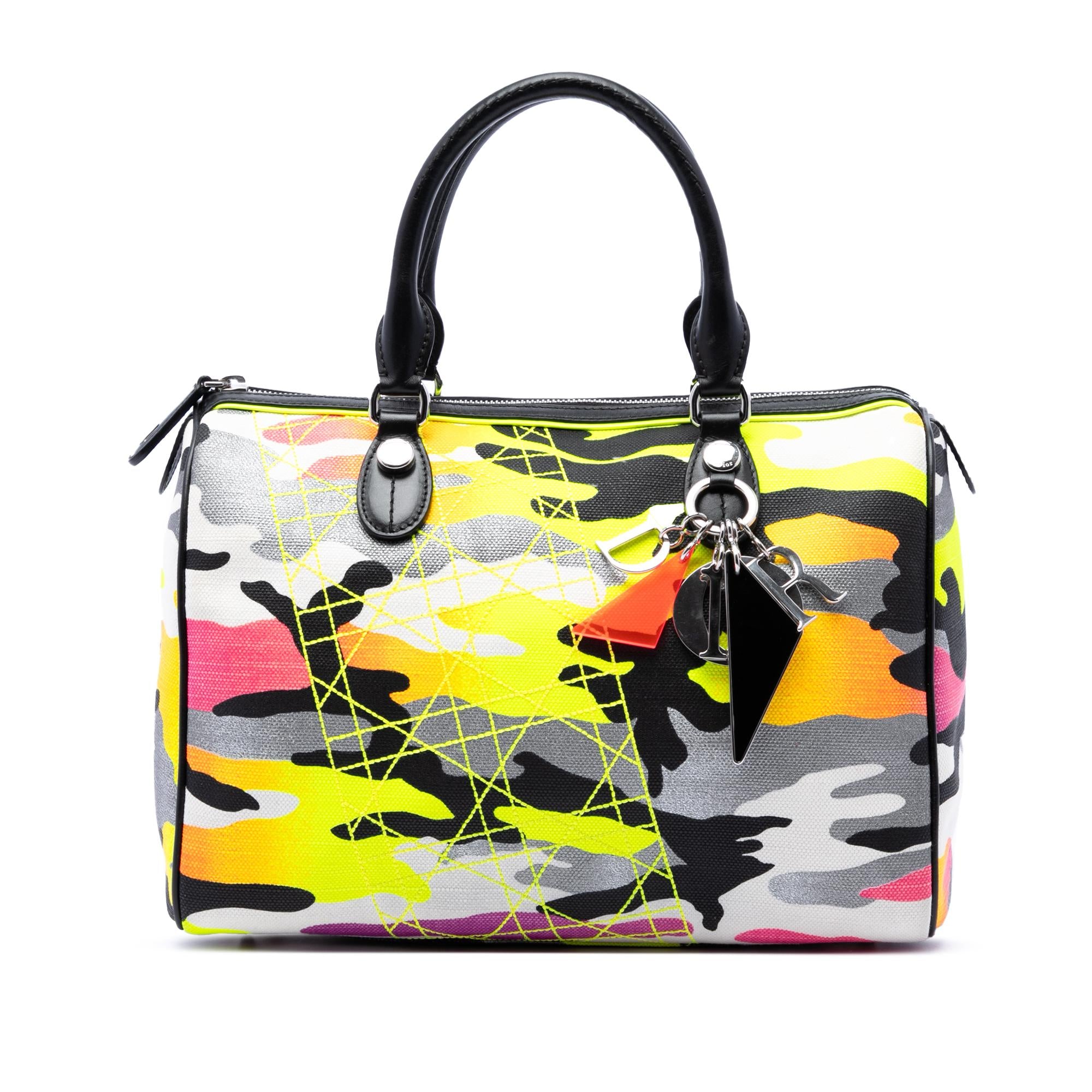 Dior Anselm Reyle Canvas Camouflage Boston Bag