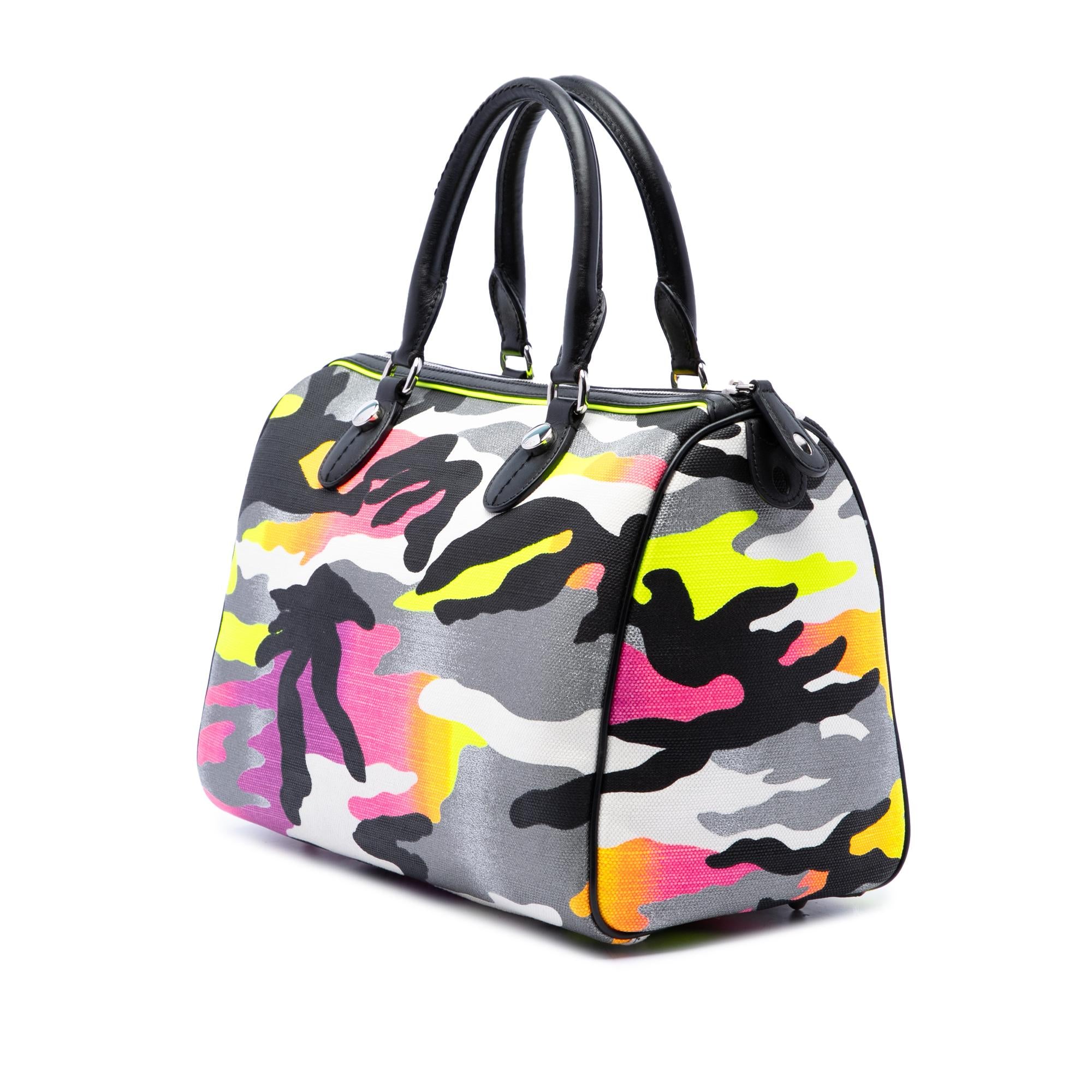 Dior Anselm Reyle Canvas Camouflage Boston Bag