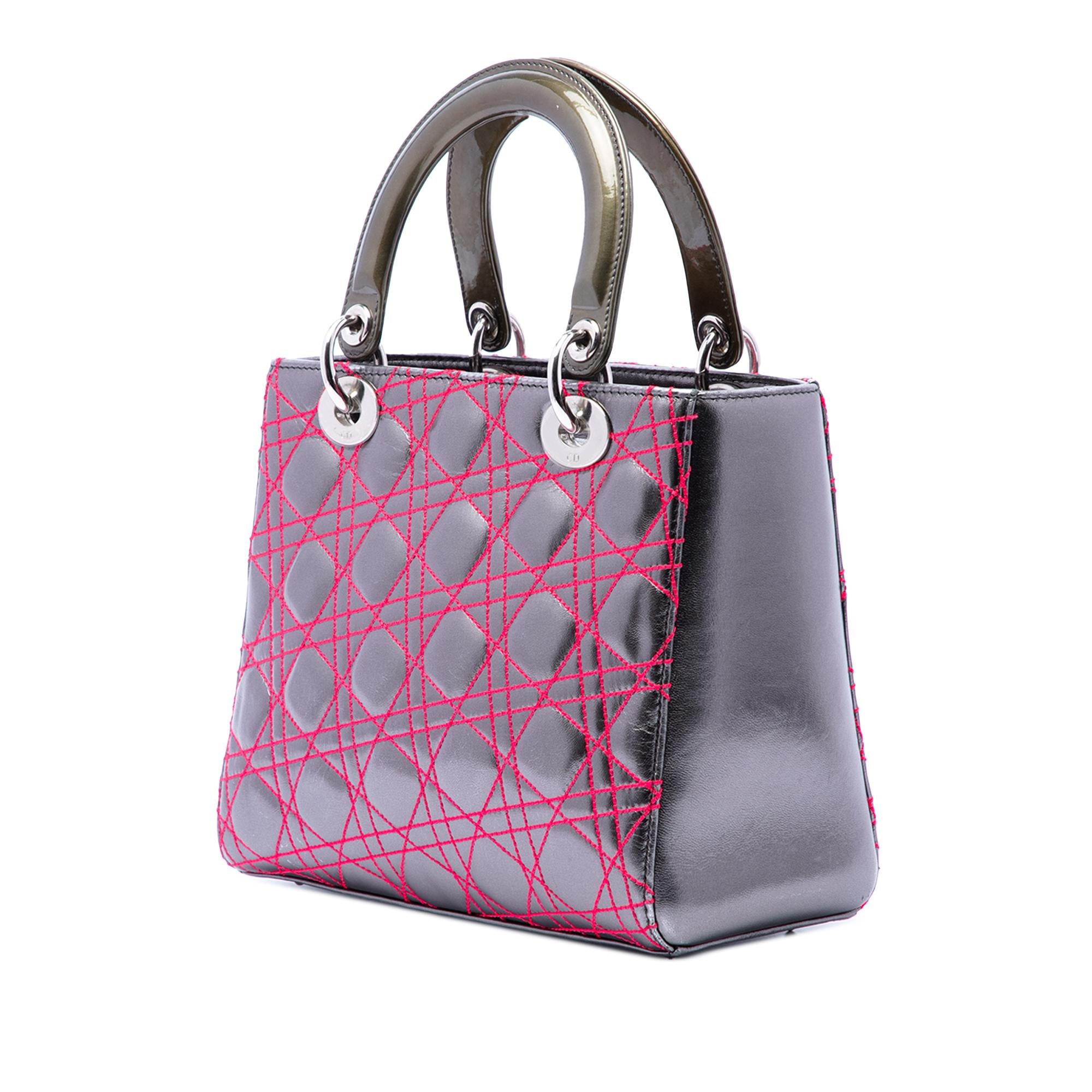 Dior Anselm Reyle Medium Metallic Lambskin Cannage Lady Dior