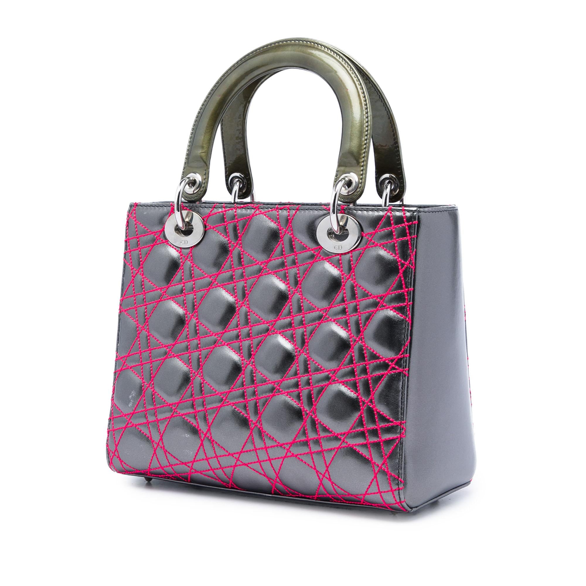 Dior Anselm Reyle Medium Metallic Lambskin Cannage Lady Dior