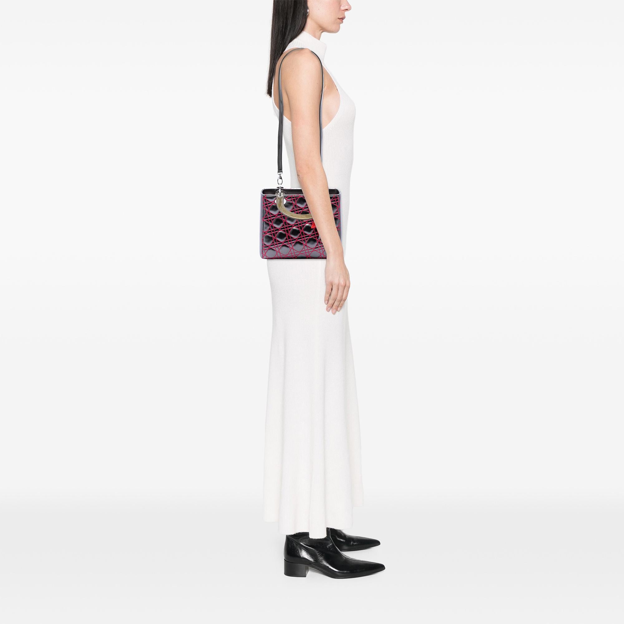 Dior Anselm Reyle Medium Metallic Lambskin Cannage Lady Dior