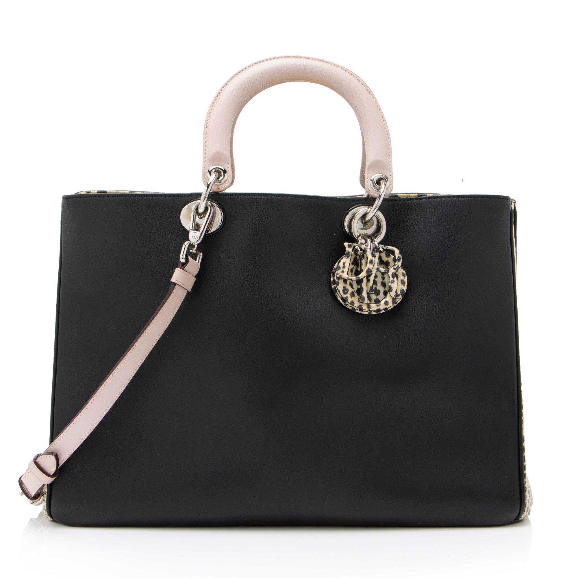 Dior Calfskin Snakeskin Diorissimo Large Tote