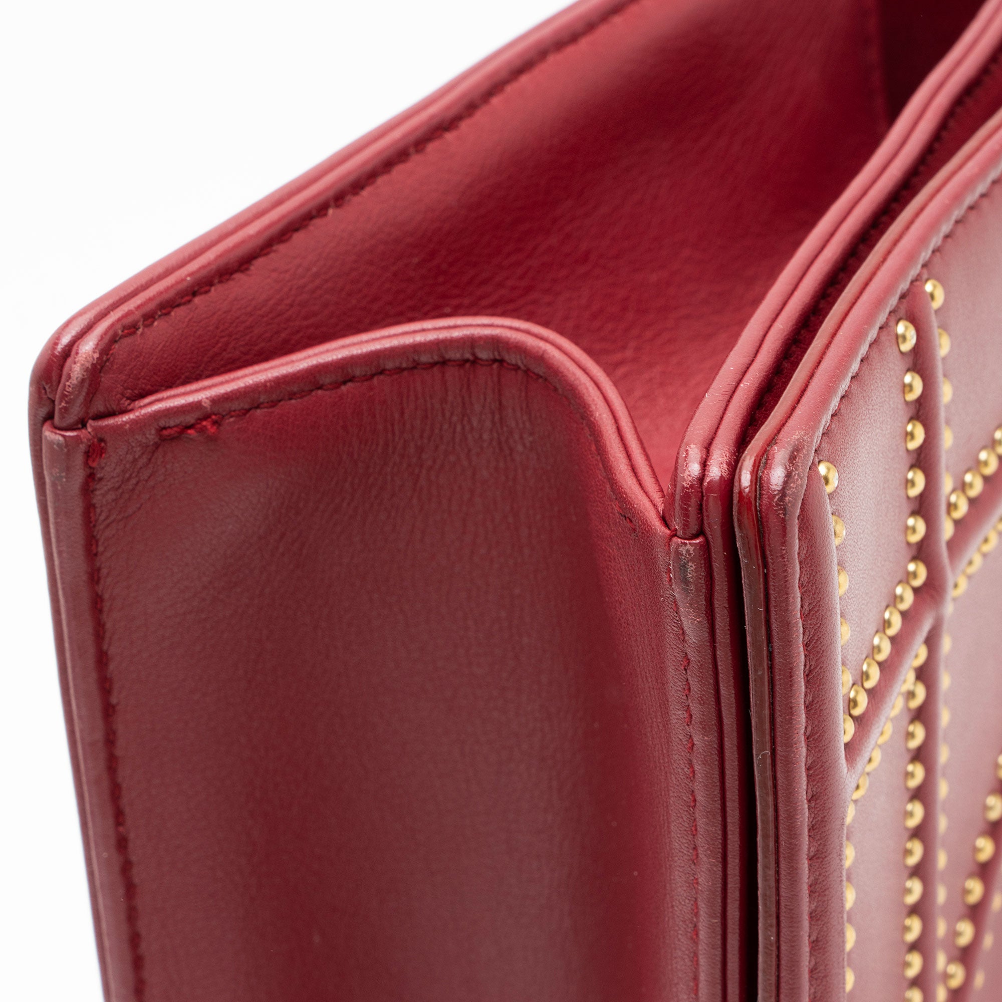 Dior Calfskin Studded Diorama Small Shoulder Bag