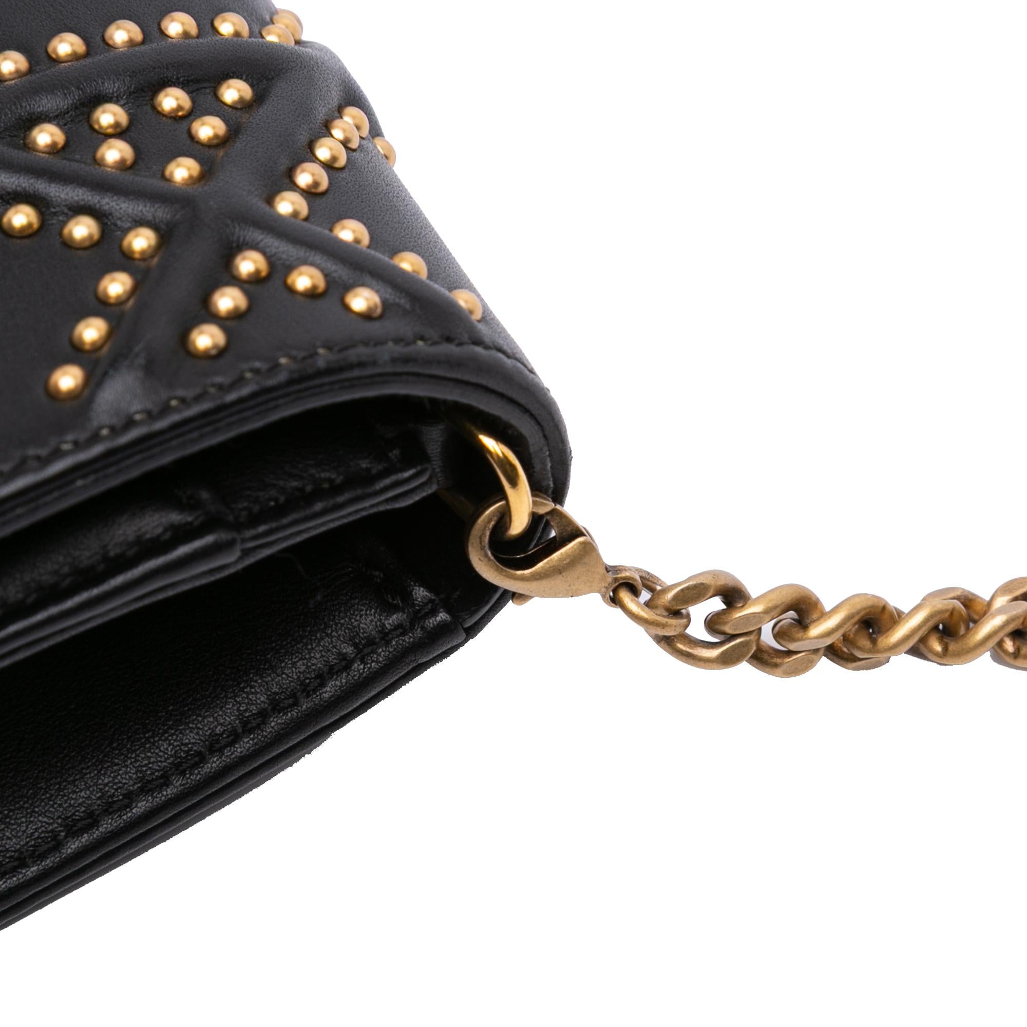 Dior Calfskin Studded Diorama Wallet on Chain