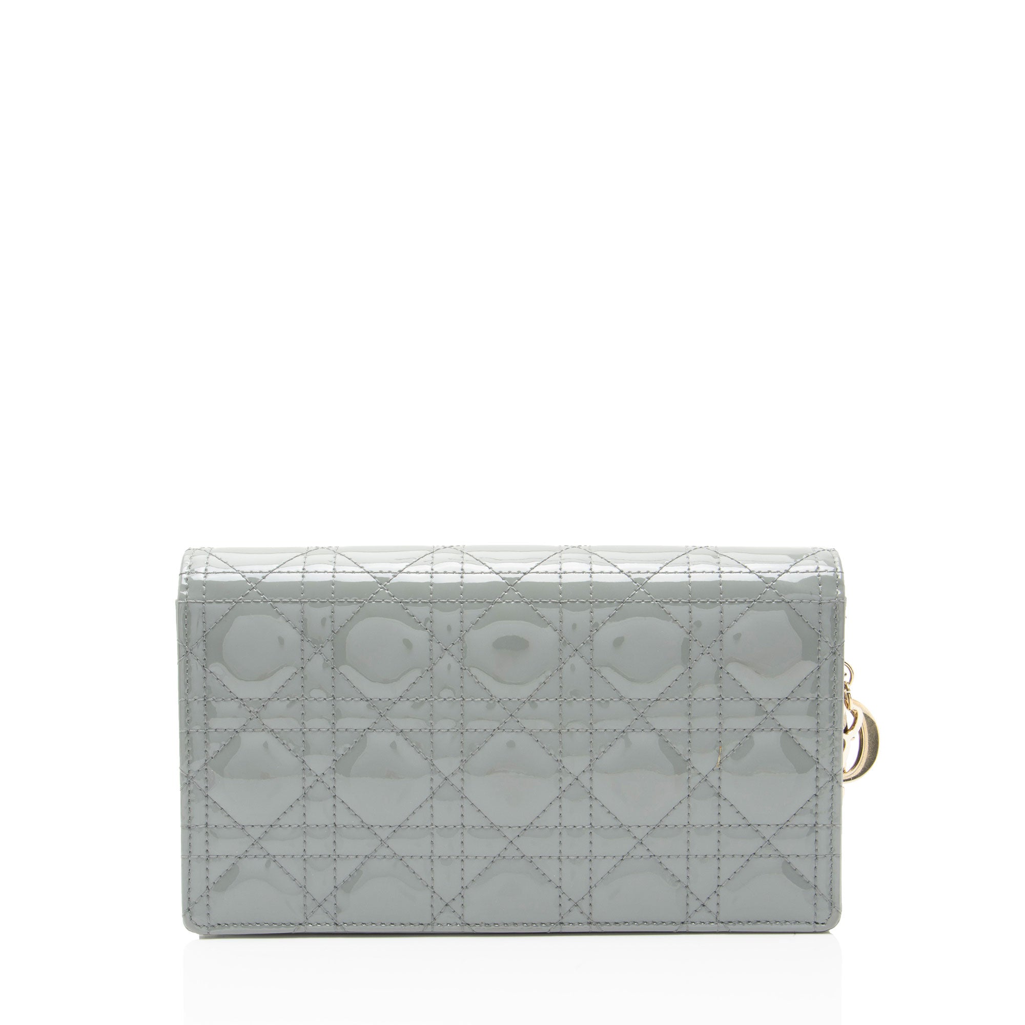 Dior Cannage Patent Leather Lady Dior Wallet on Chain