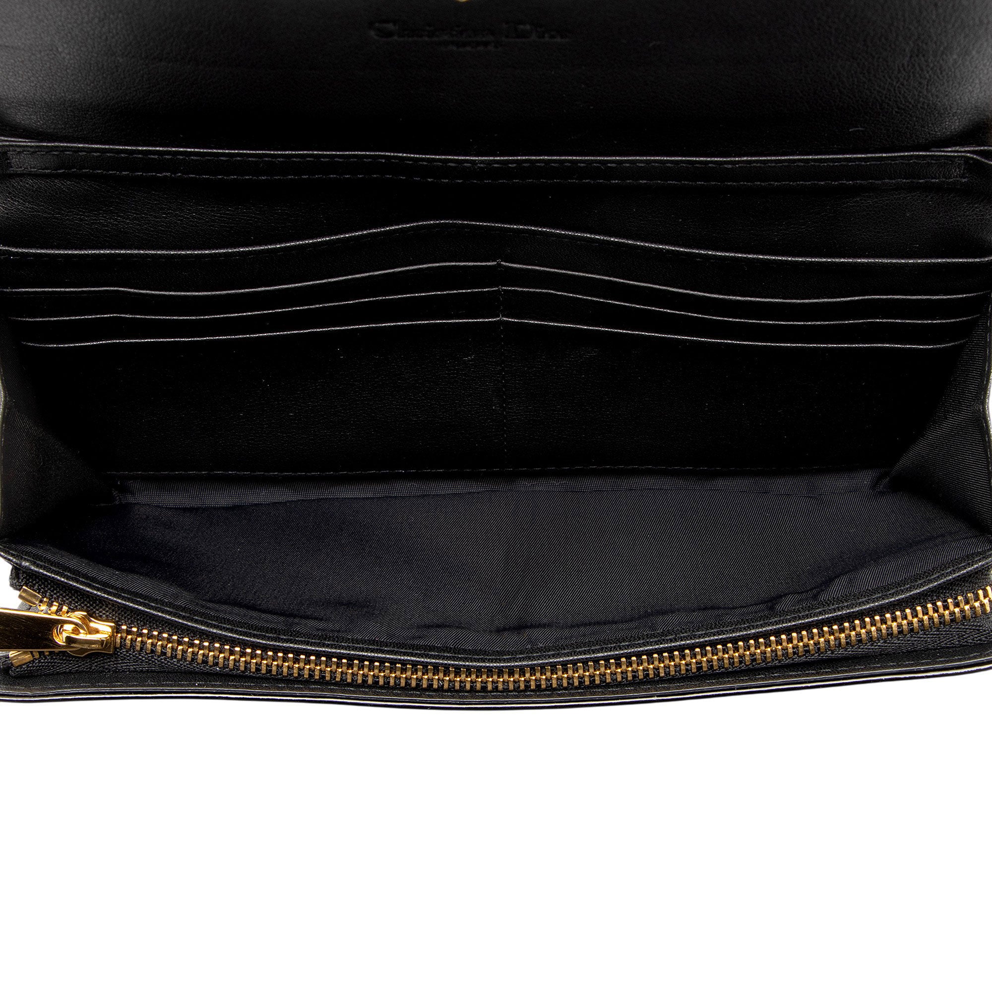 Dior Cannage Patent Leather Lady Dior Wallet on Chain