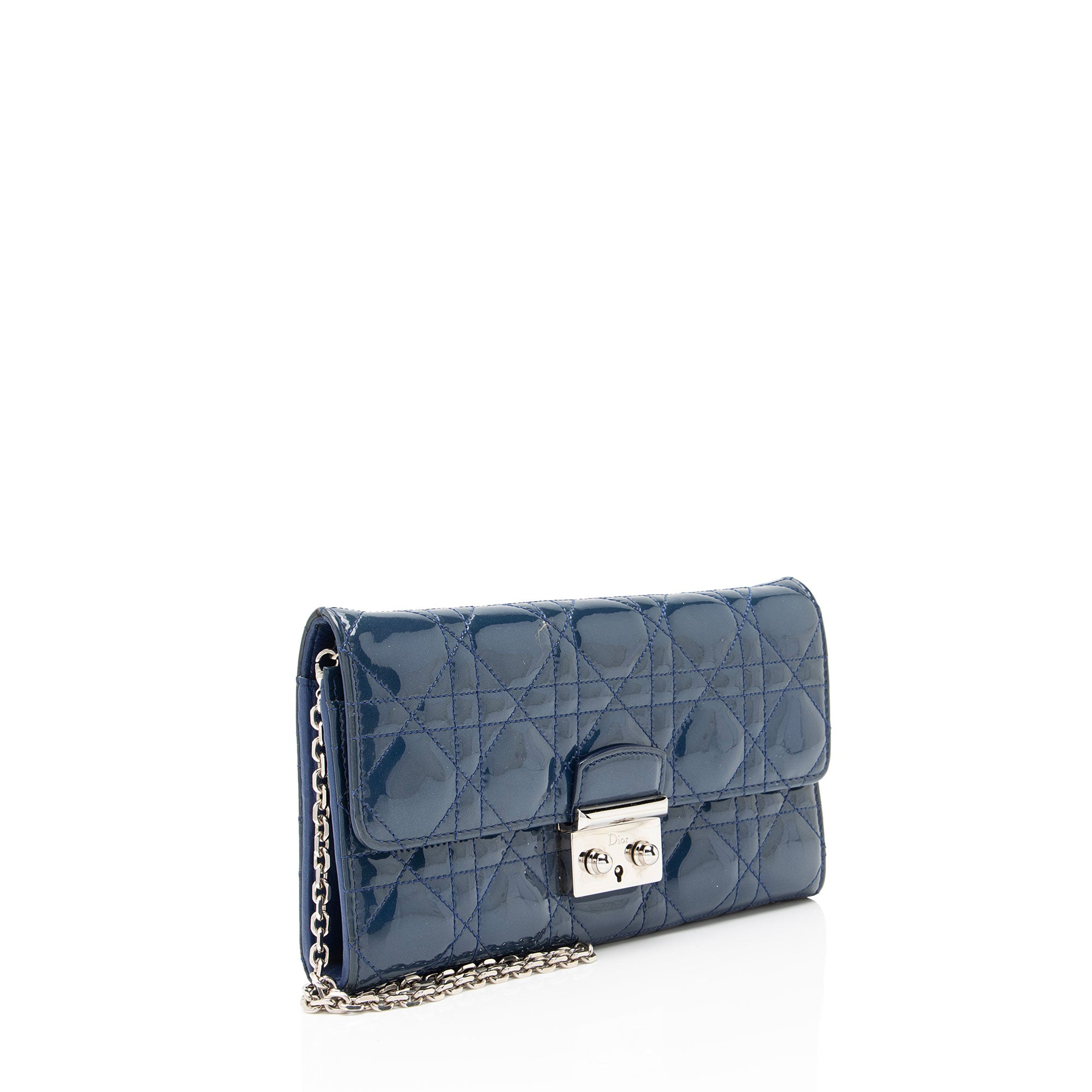 Dior Cannage Patent Leather Miss Dior Wallet on Chain