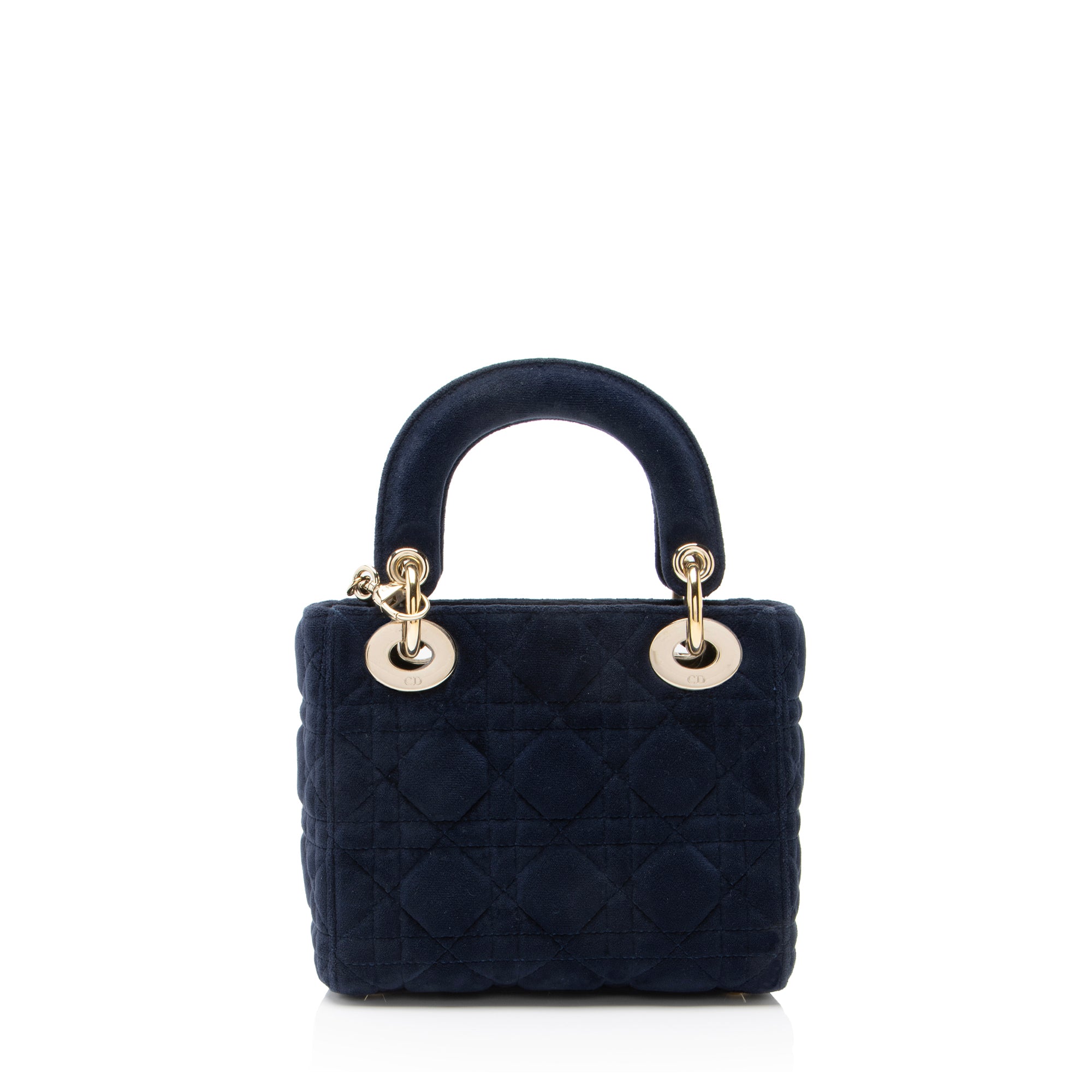 Dior Cannage Velvet Crystal Lady Dior Mini Tote
