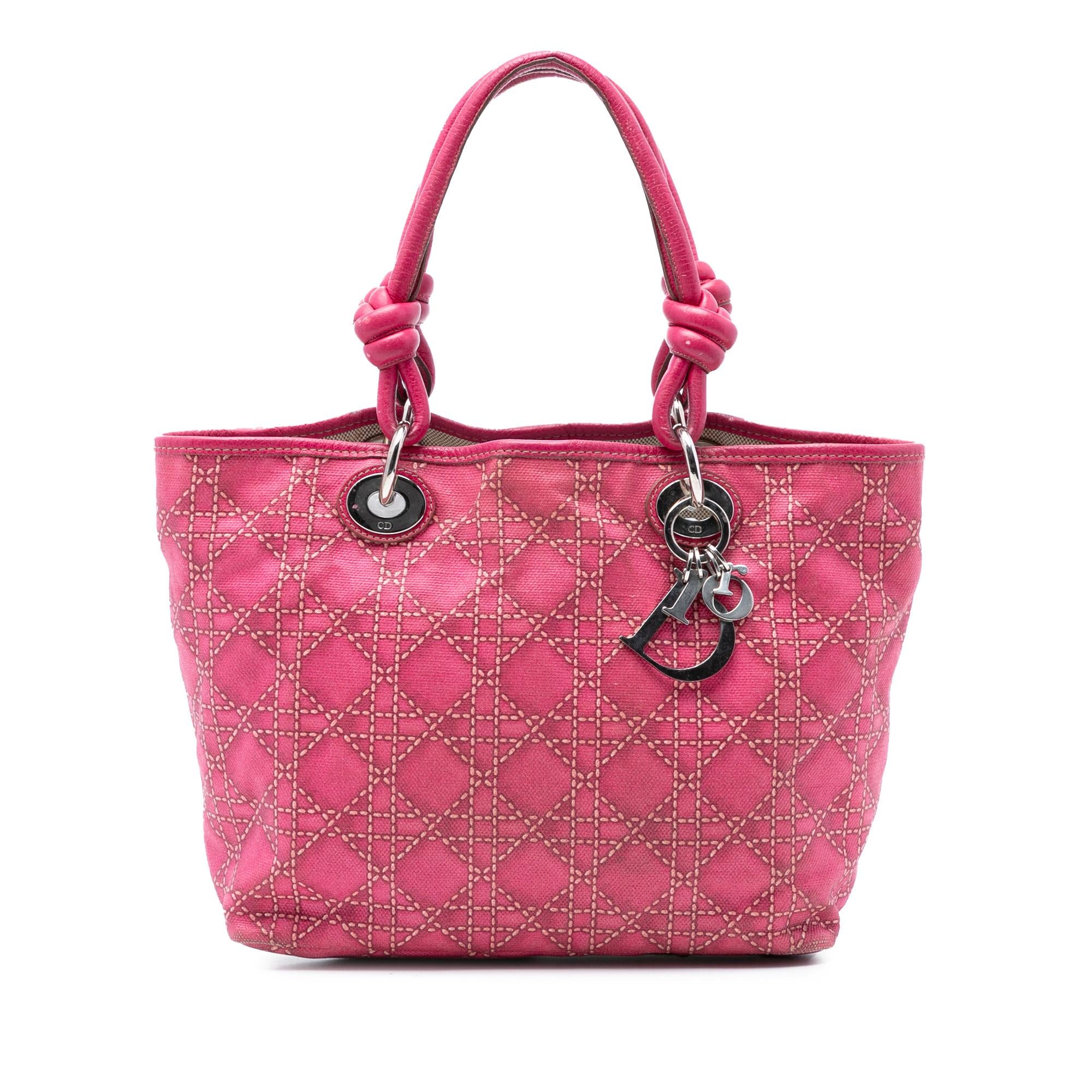Dior Canvas Cannage Print Cherie Shopper Tote
