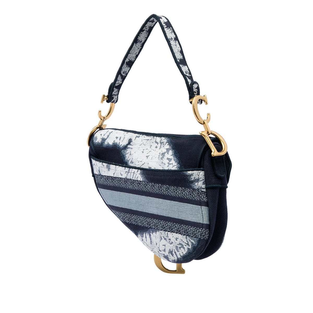 Dior Canvas Embroidered Tie Dye Saddle Bag