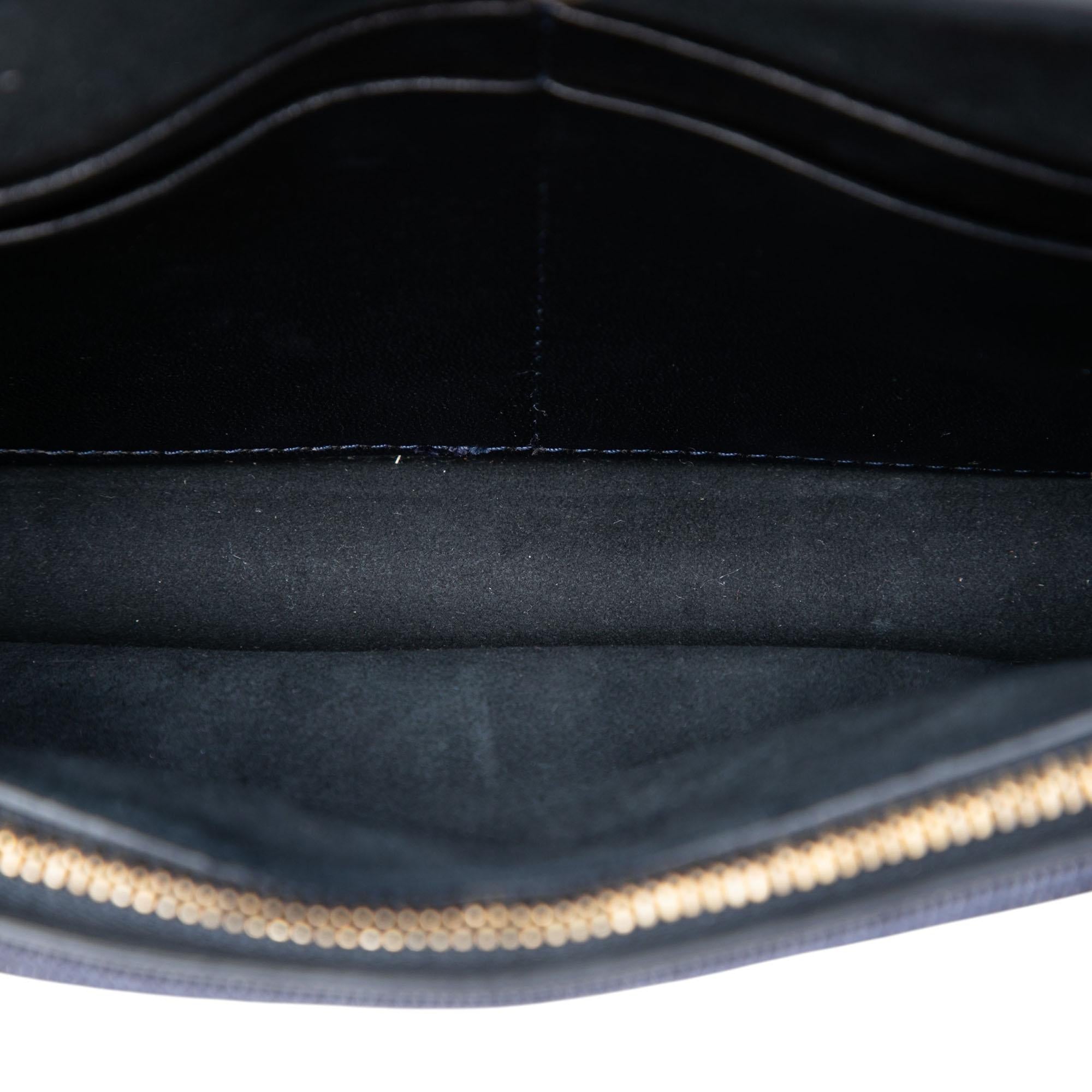 Dior Denim Cannage Studded DiorAddict Wallet on Chain