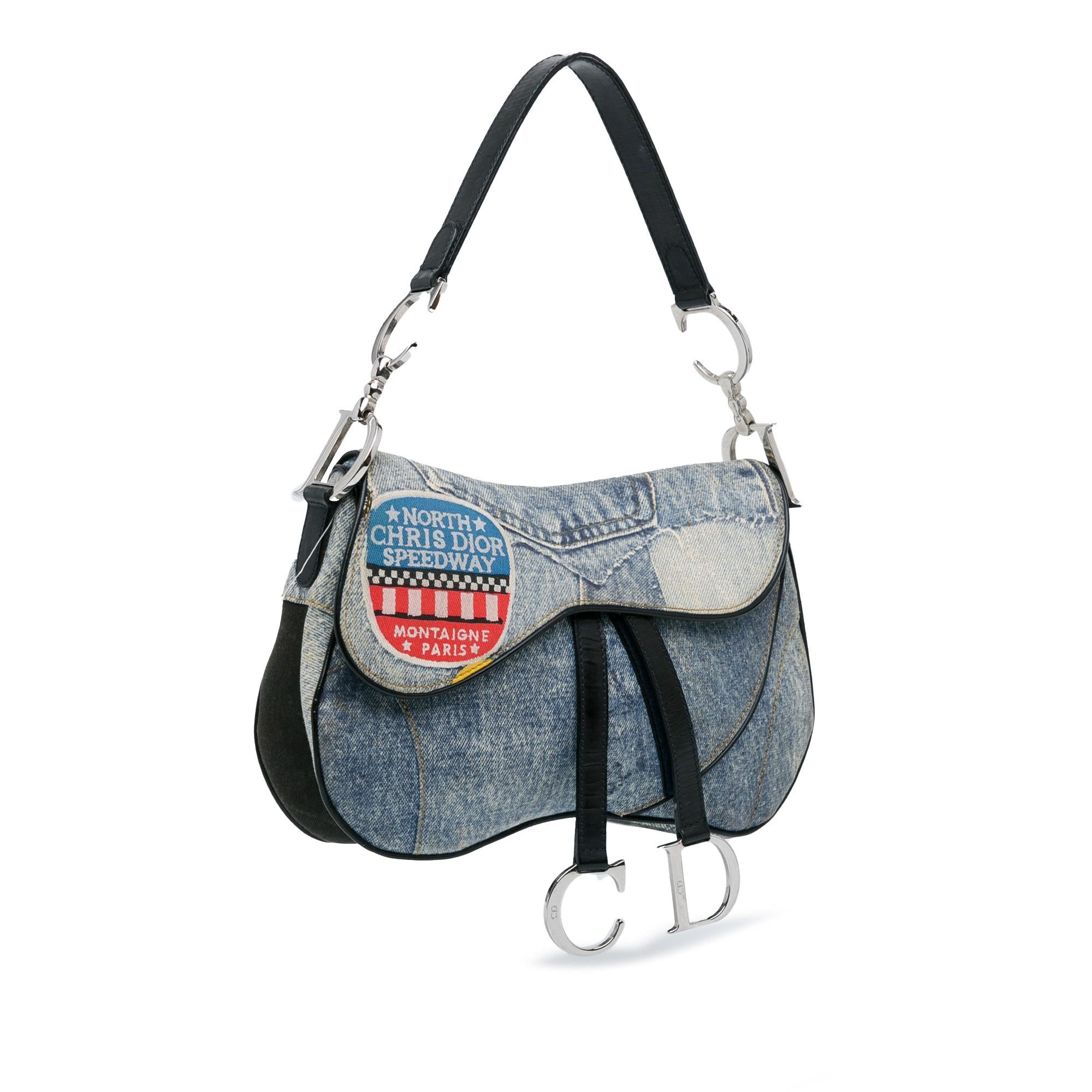 Dior Denim Speedway Double Saddle Shoulder Bag (SHG-xIMB05)