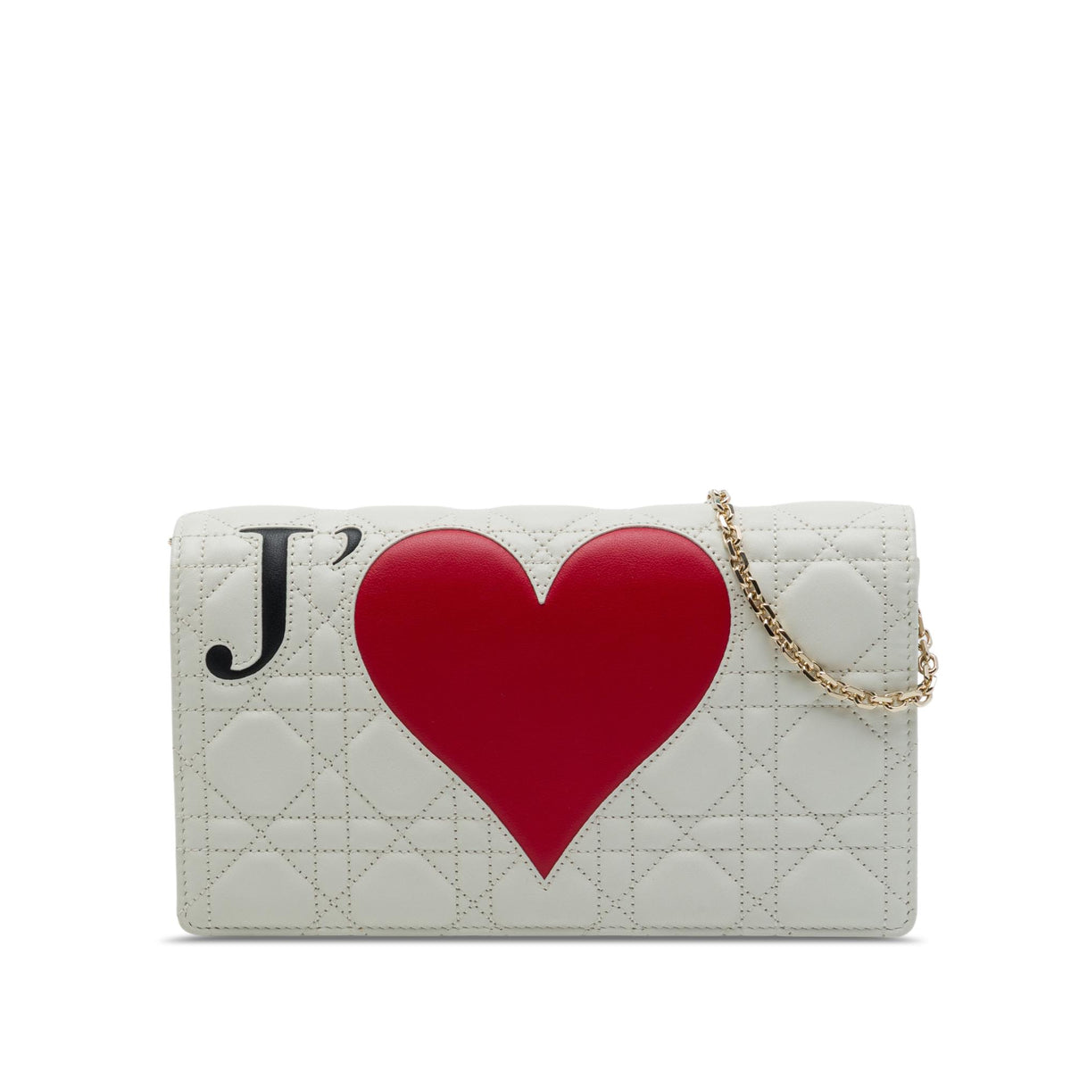 Dior DiorAmour Chinese Valentines Lambskin Cannage Lady Dior Clutch on Chain