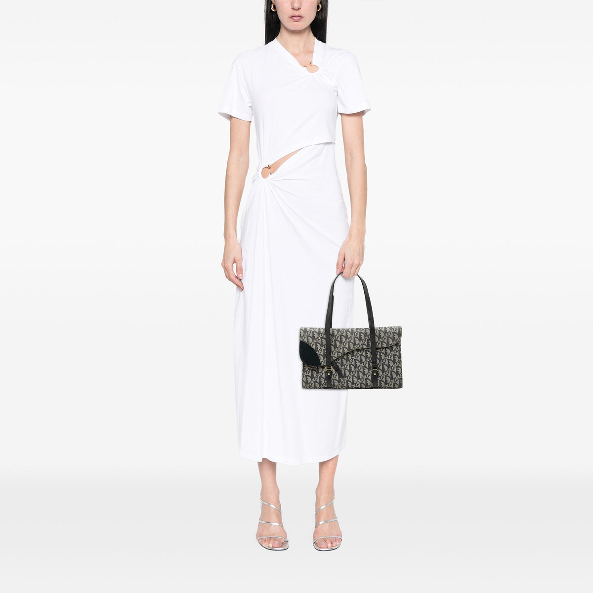 Dior Diorissimo Trotter Canvas Saddle Shoulder Bag