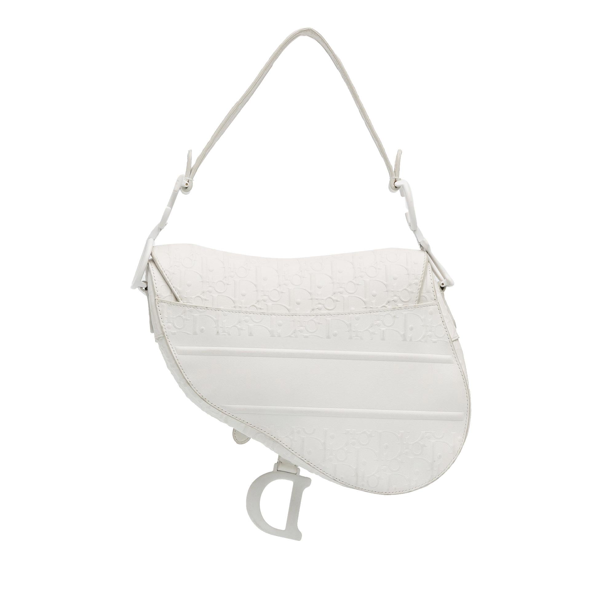 Dior Embossed Leather Oblique Saddle Bag (SHG-hIXCgH)