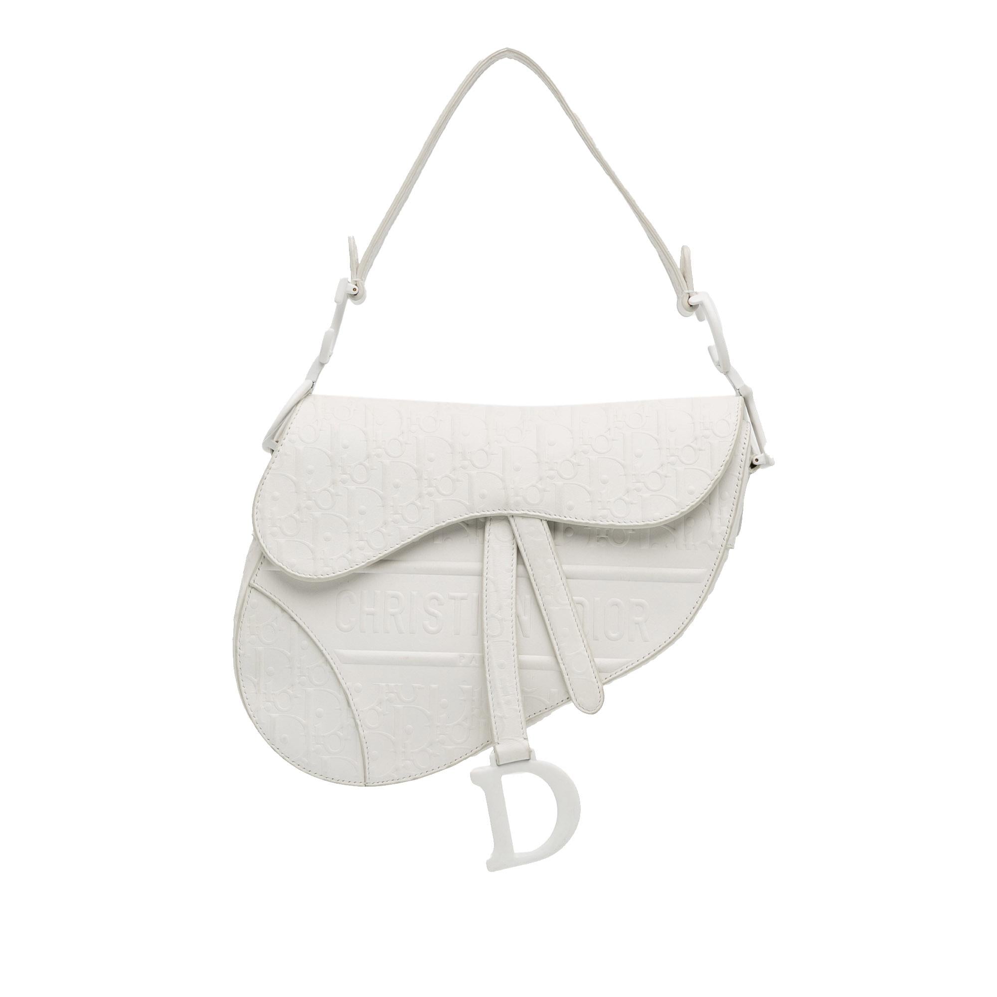 Dior Embossed Leather Oblique Saddle Bag (SHG-hIXCgH)